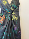 Vestido de Festa Longo Estampado com Tule