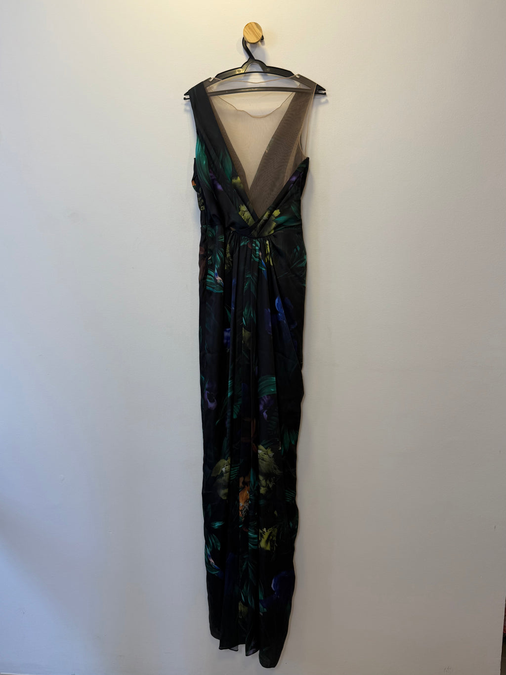 Vestido de Festa Longo Estampado com Tule