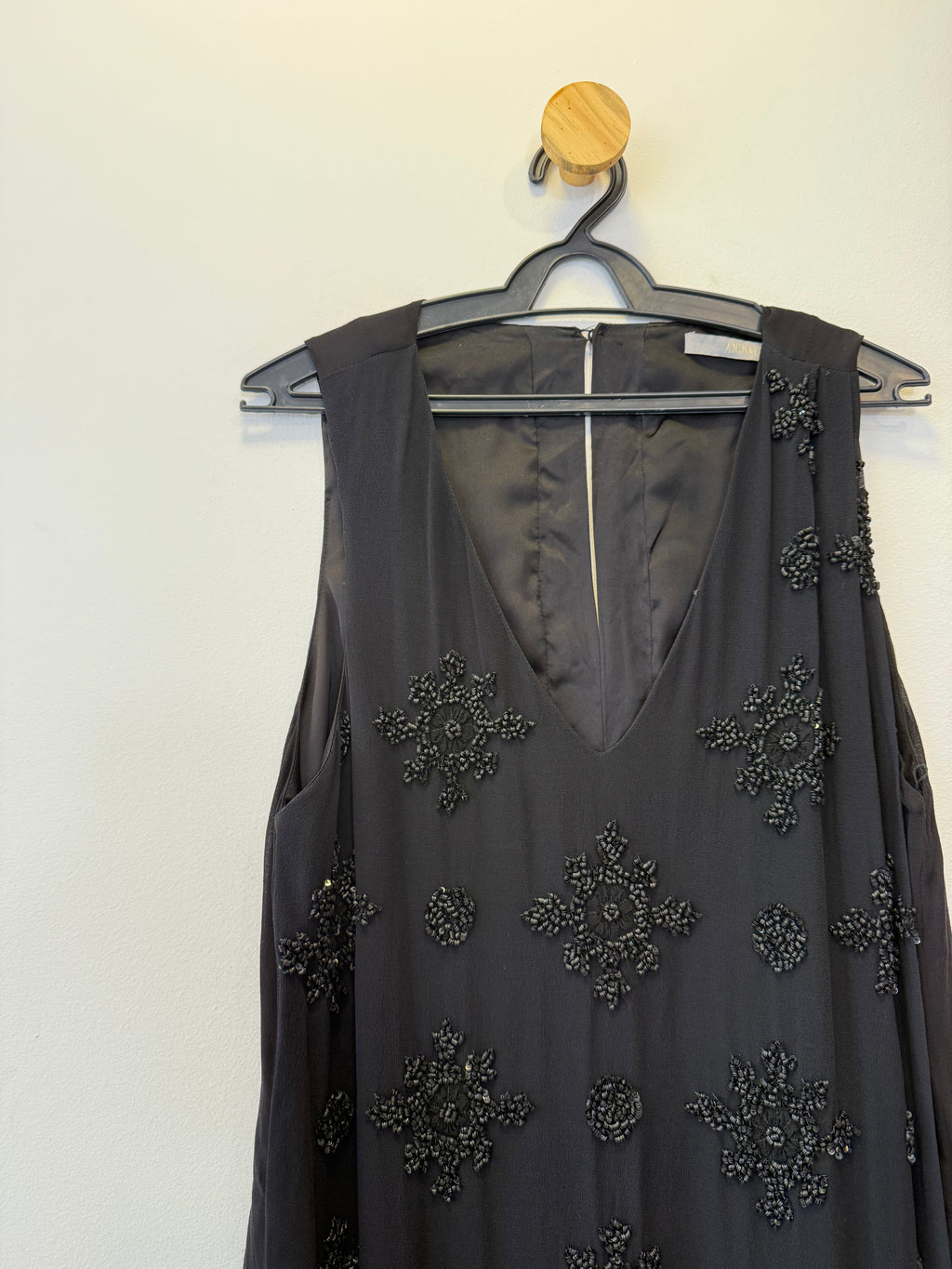 Vestido de Festa Curto Preto Bordado