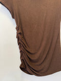 Blusa Drapeada Marrom