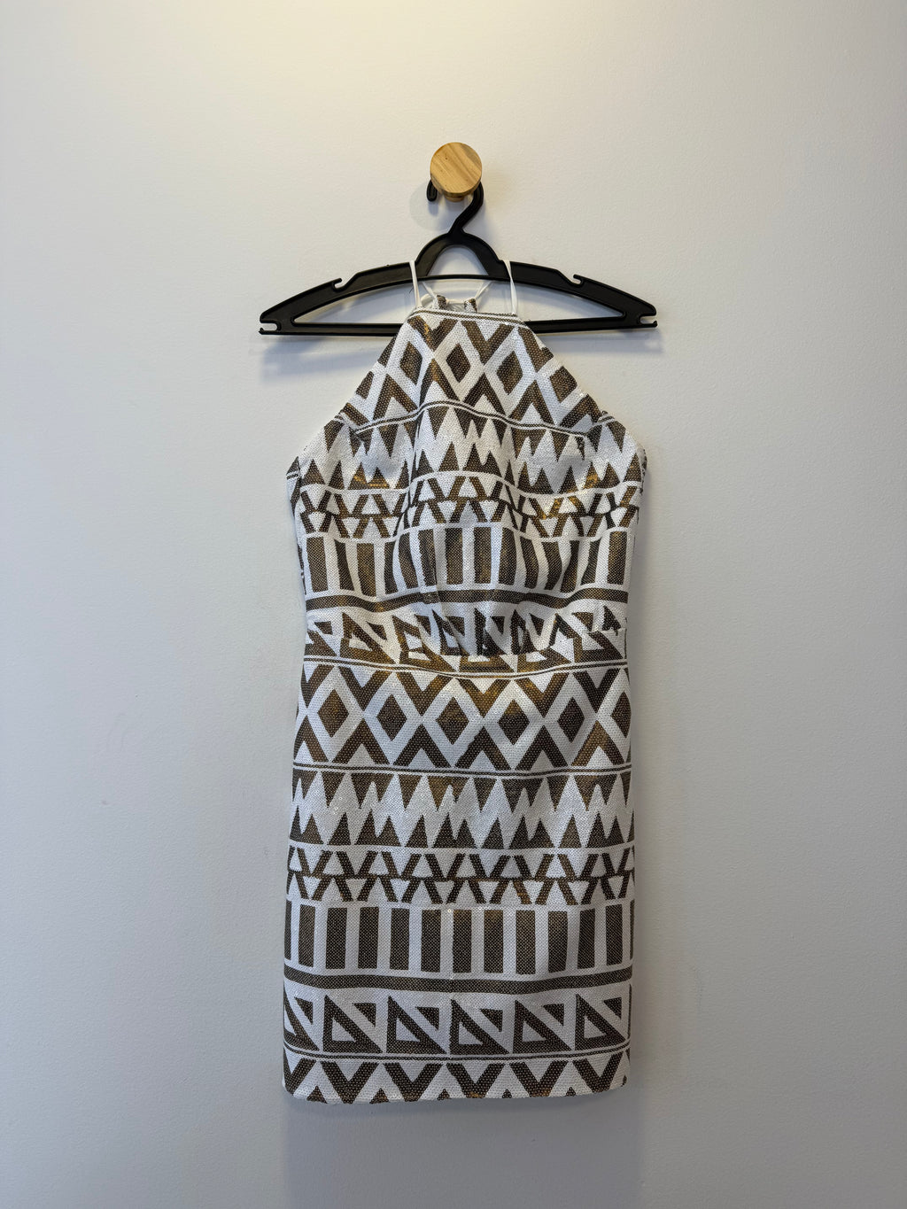 Vestido Paêtes Preto e Branco