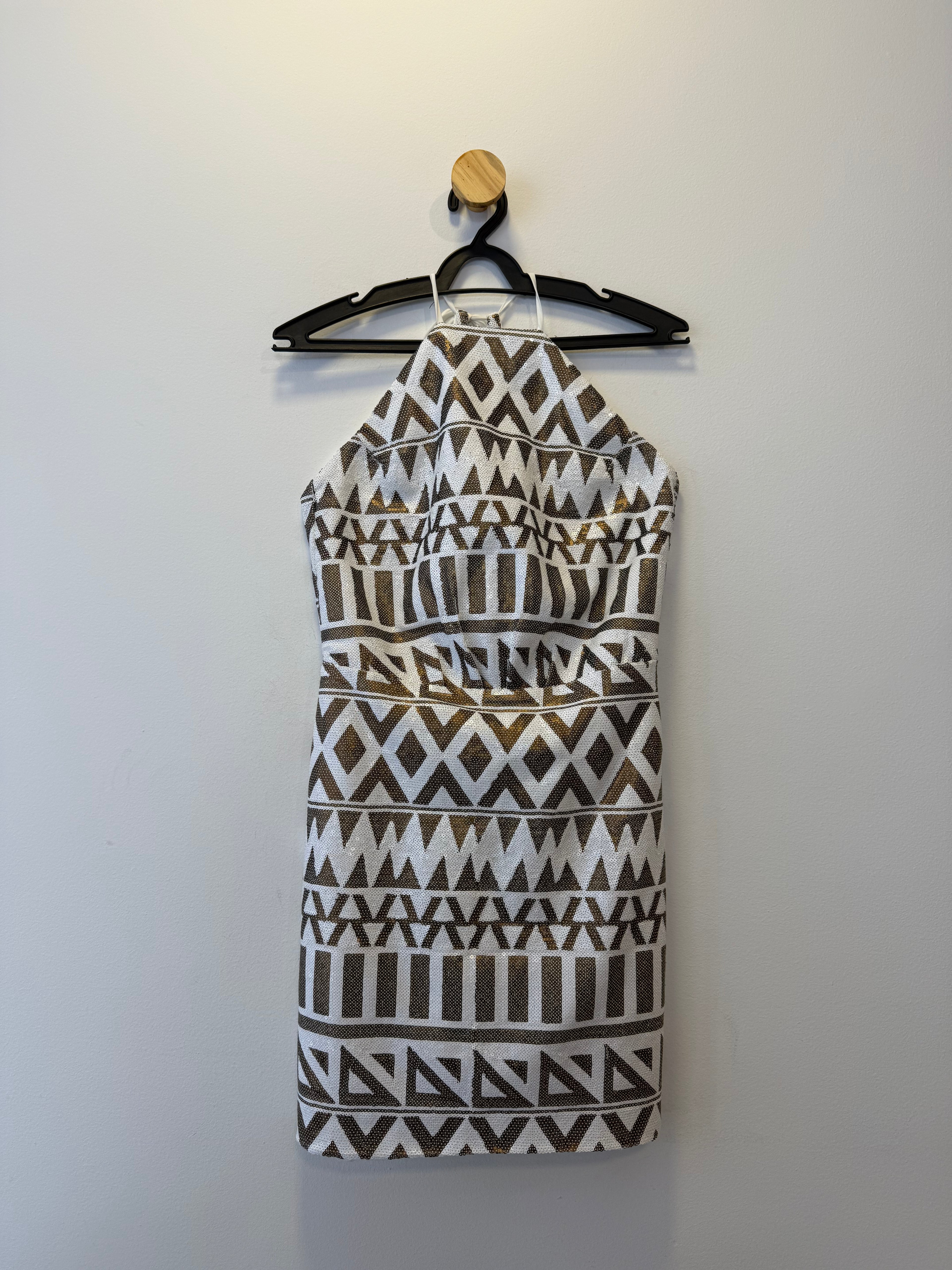 Vestido Paêtes Preto e Branco