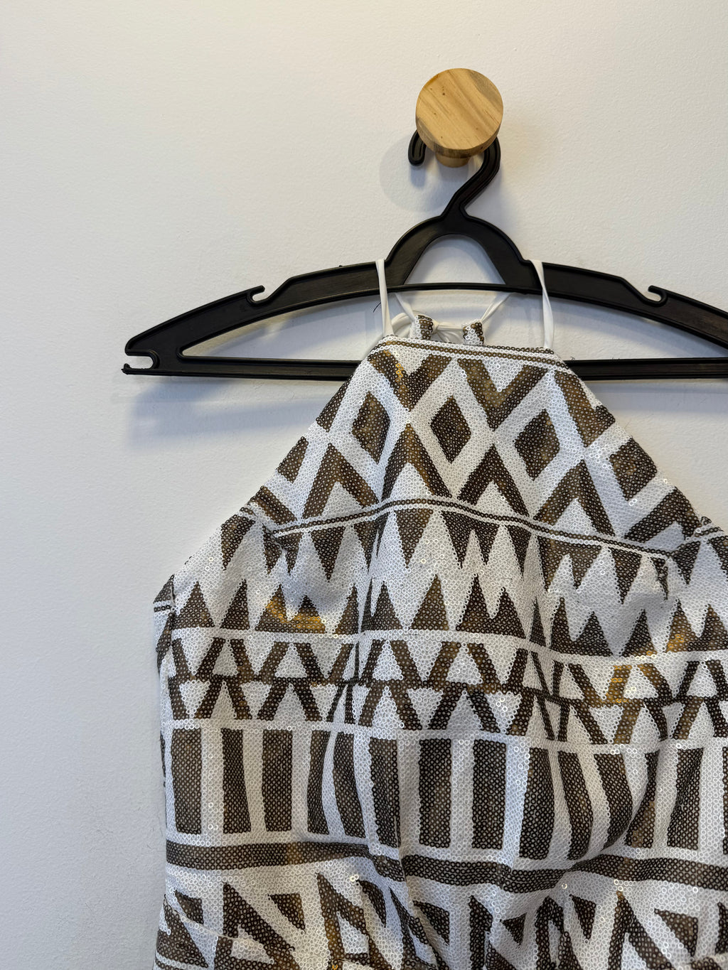 Vestido Paêtes Preto e Branco