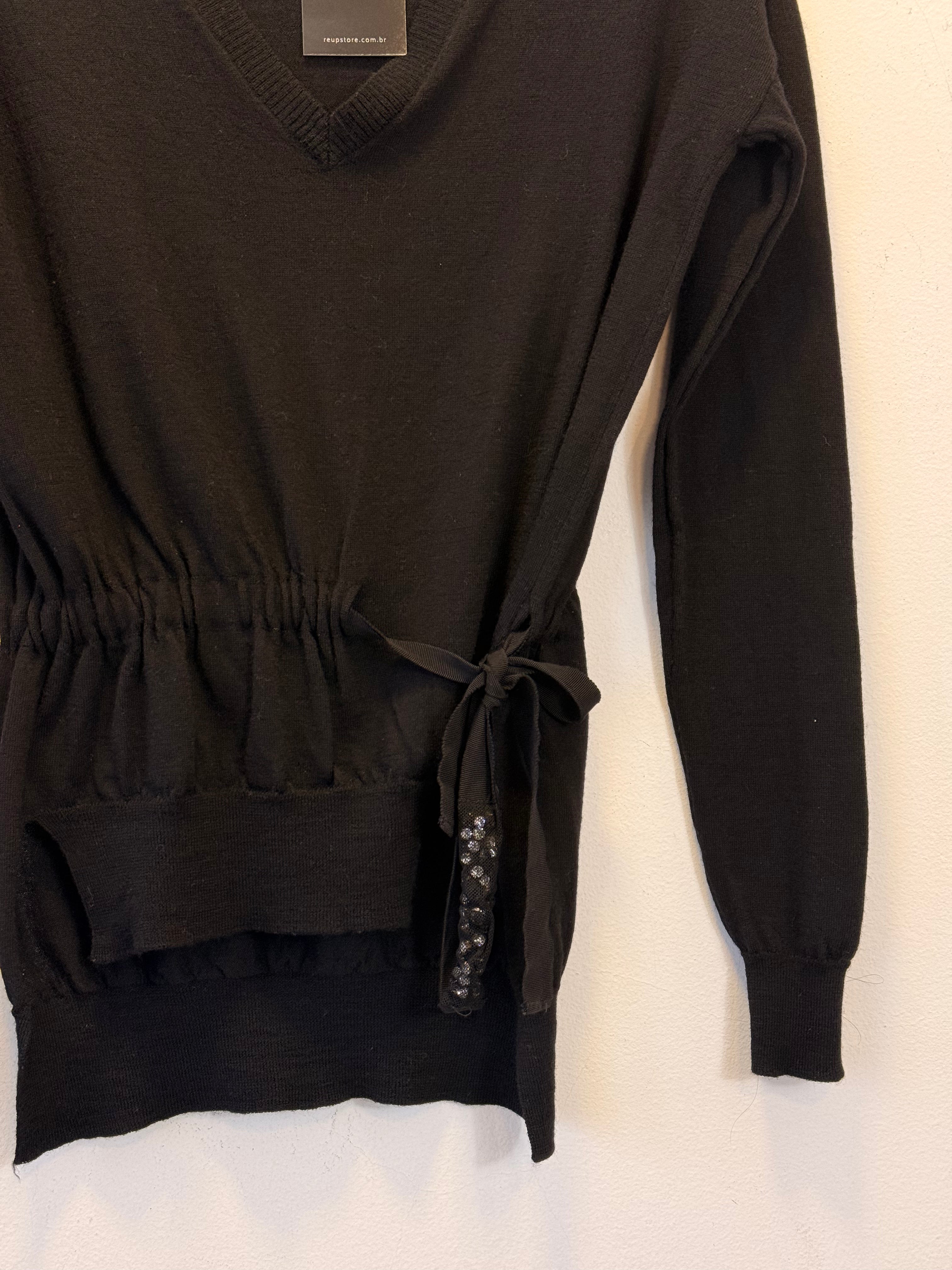 Tricot Preto 100% Lã