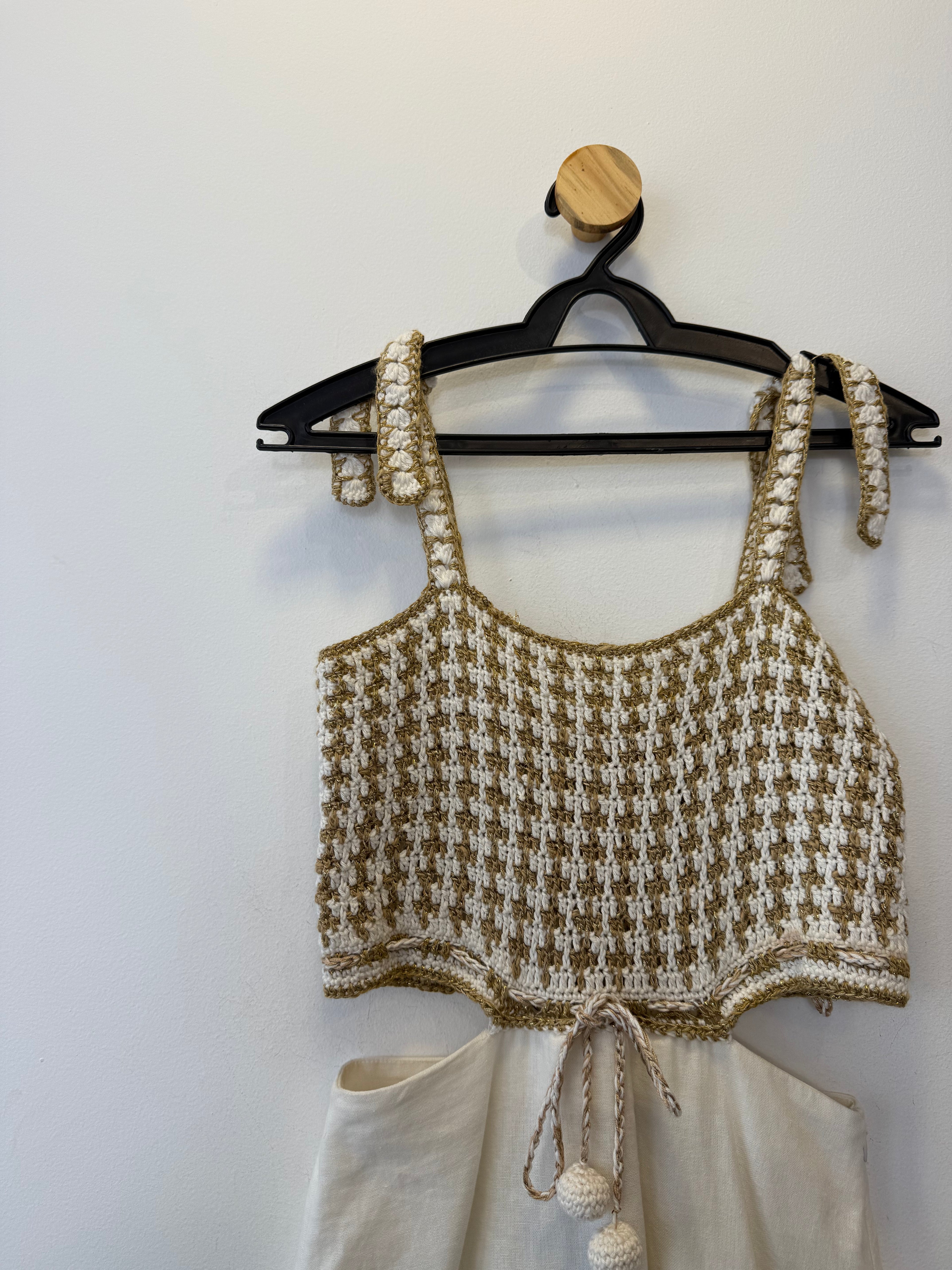 Vestido Crochê e Linho