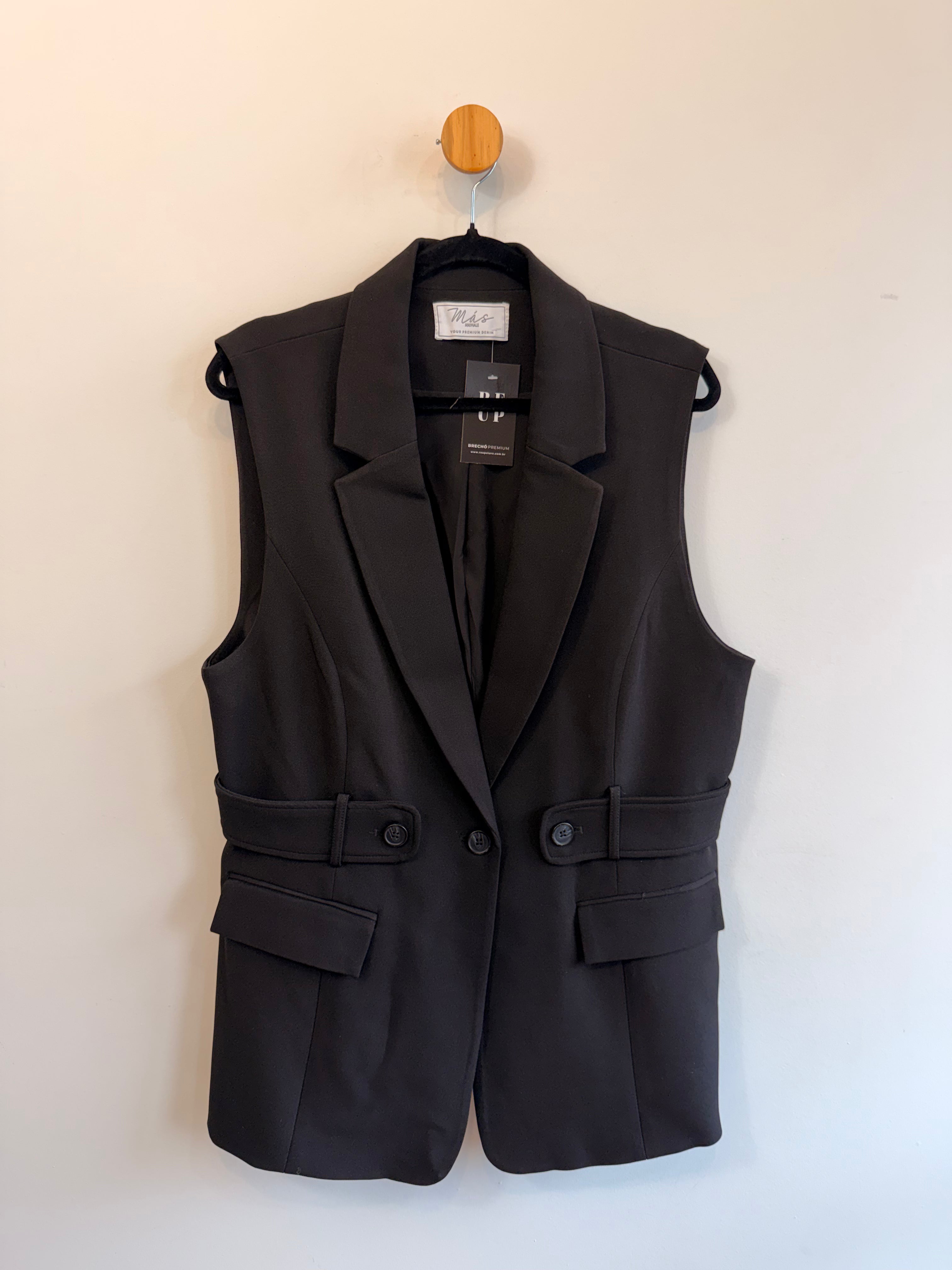 Colete Blazer Preto Animale