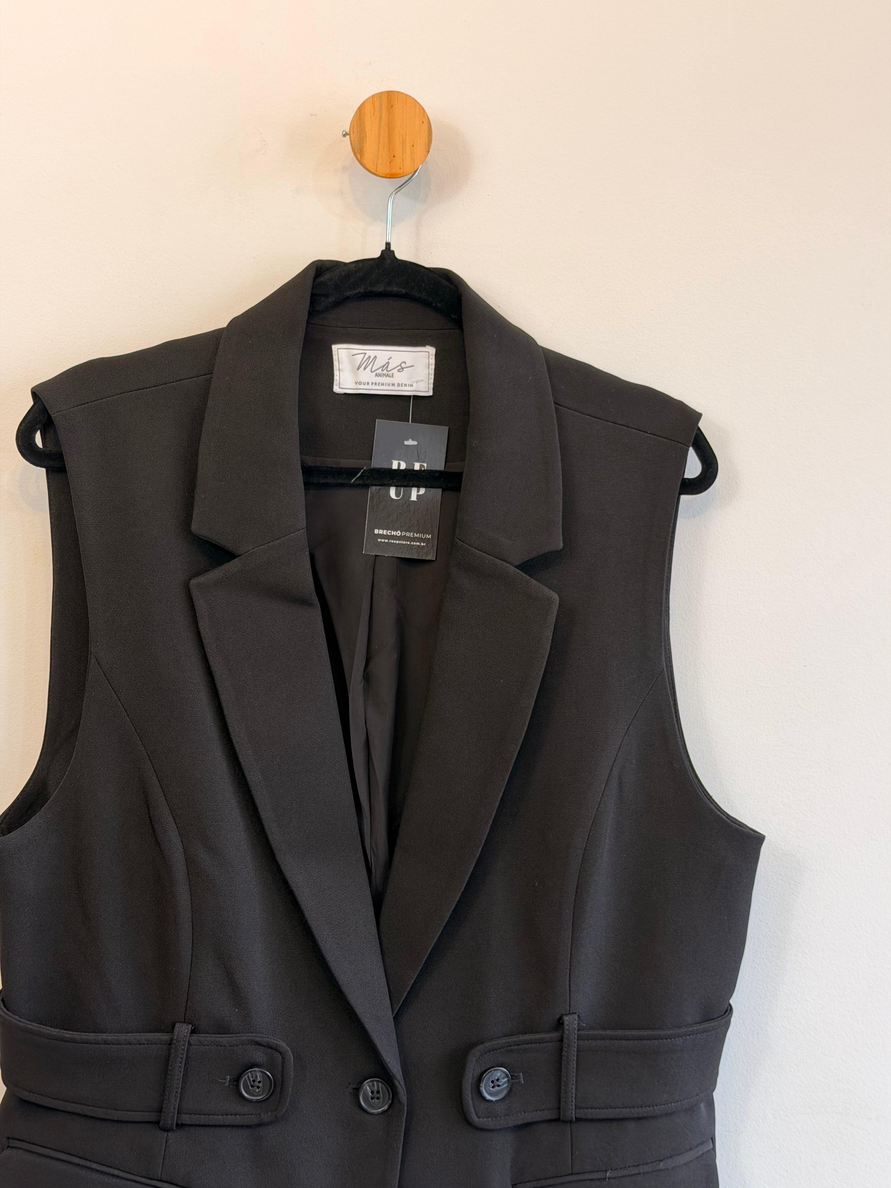 Colete Blazer Preto Animale