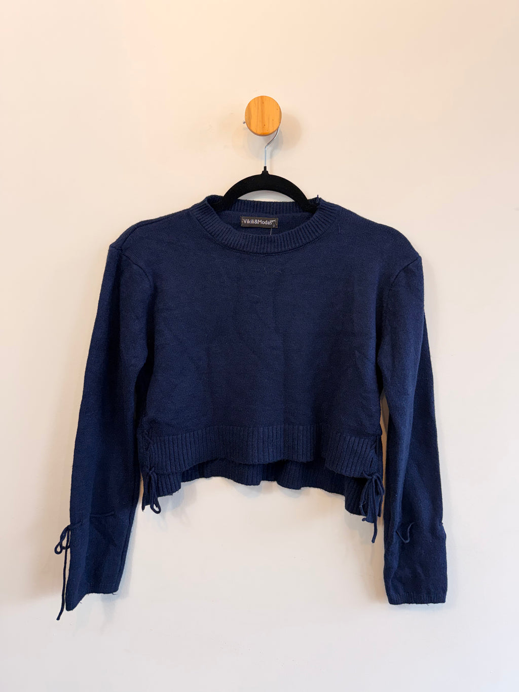 Tricot Cropped Azul Marinho