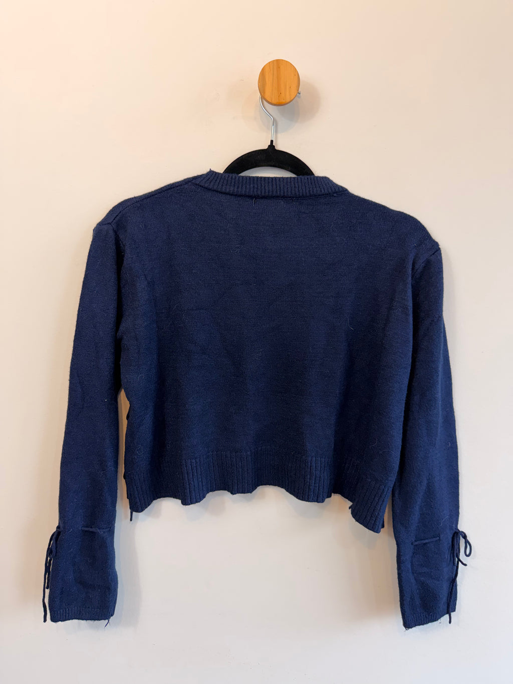 Tricot Cropped Azul Marinho