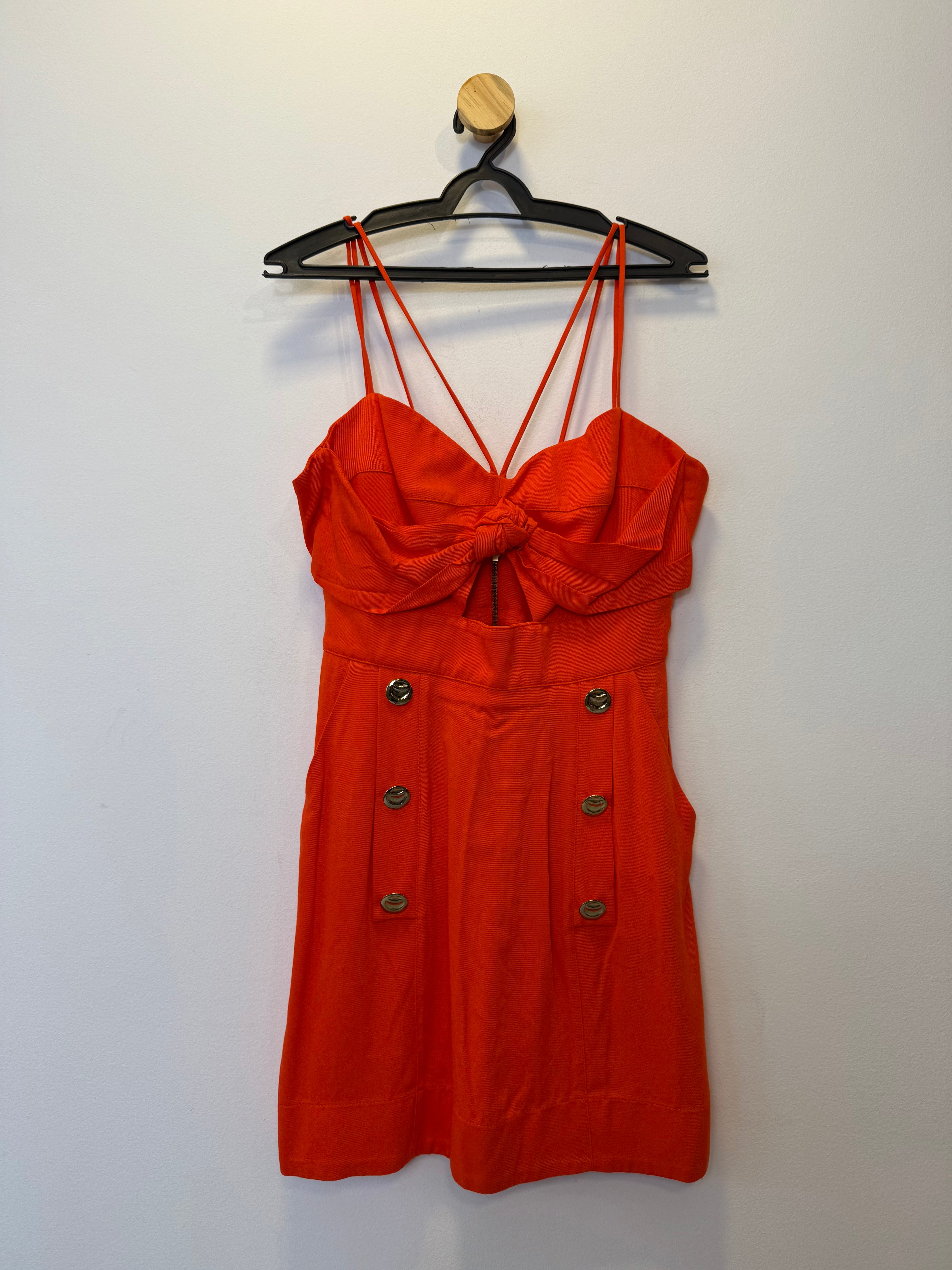 Vestido Laranja com Botões