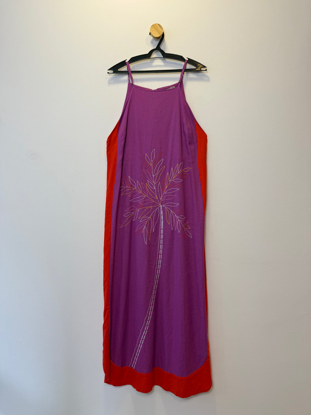 Vestido Lilás e Laranja