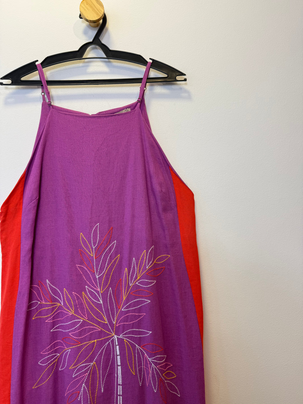 Vestido Lilás e Laranja