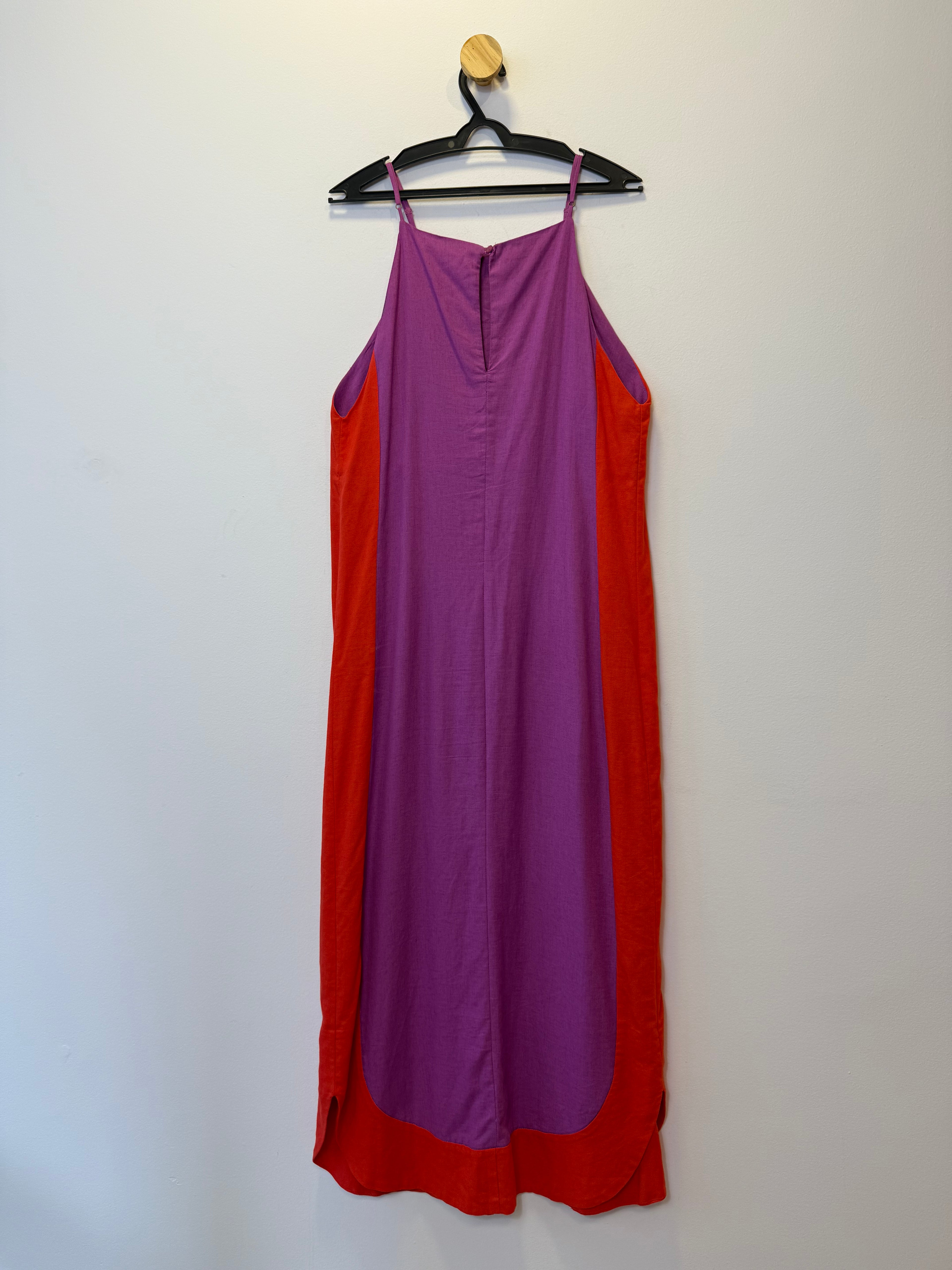 Vestido Lilás e Laranja