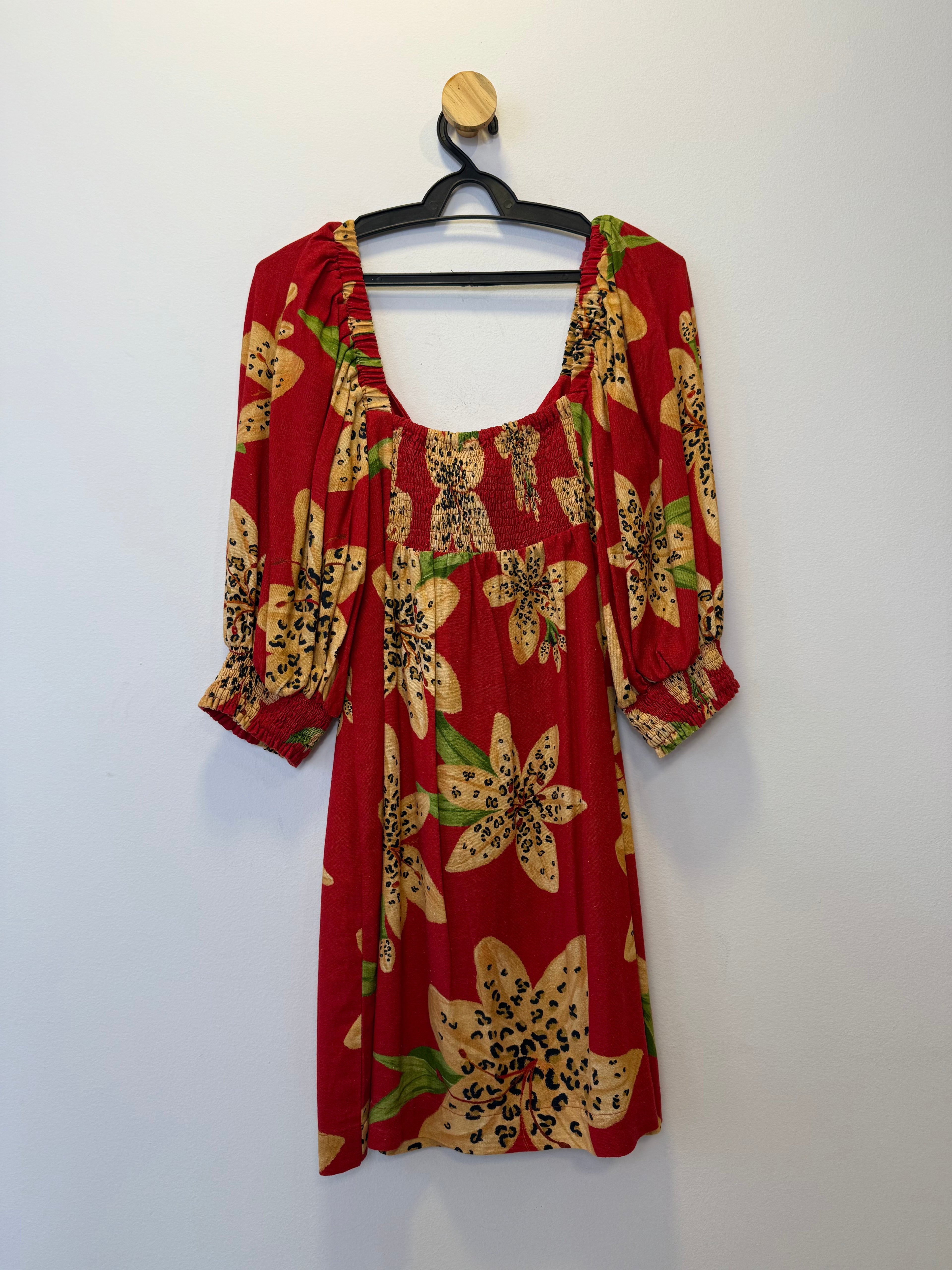 Vestido Vermelho Estampado