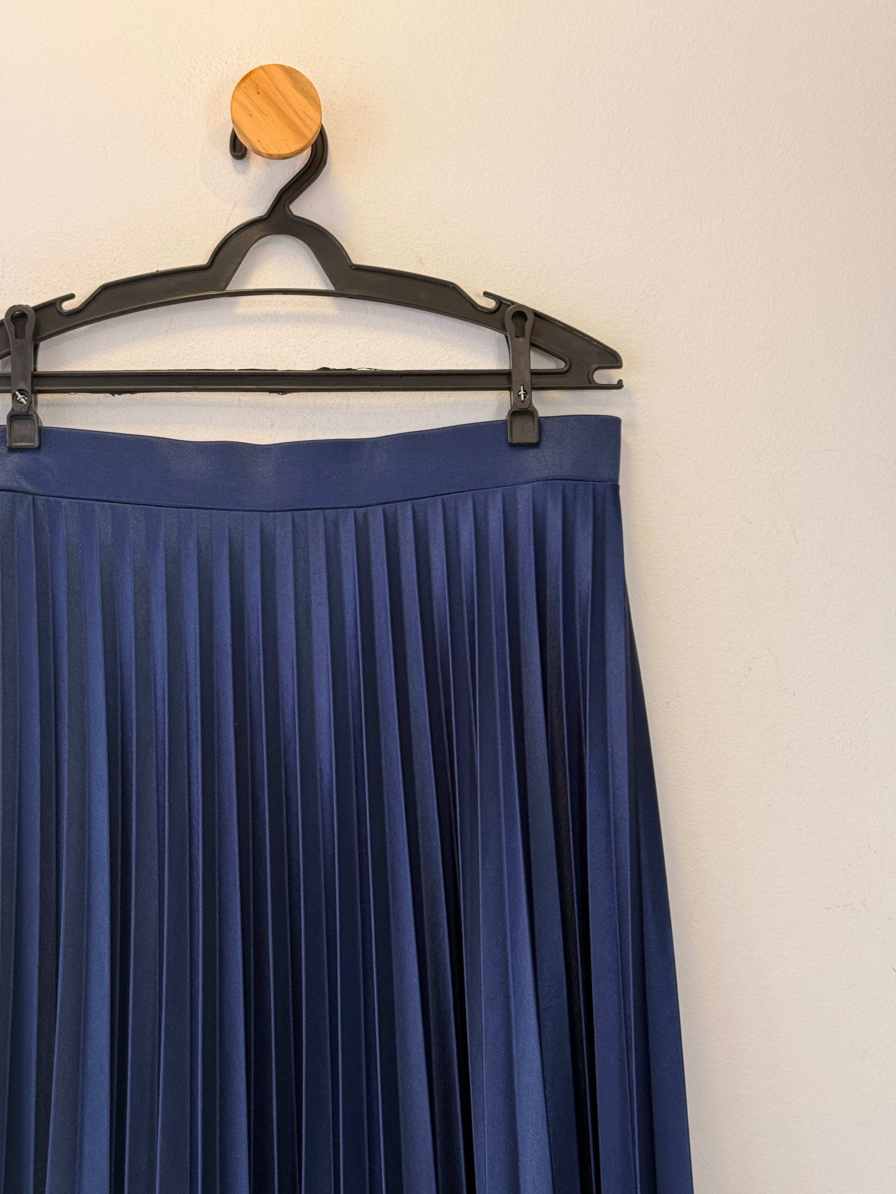 Saia Plissada Azul Zara