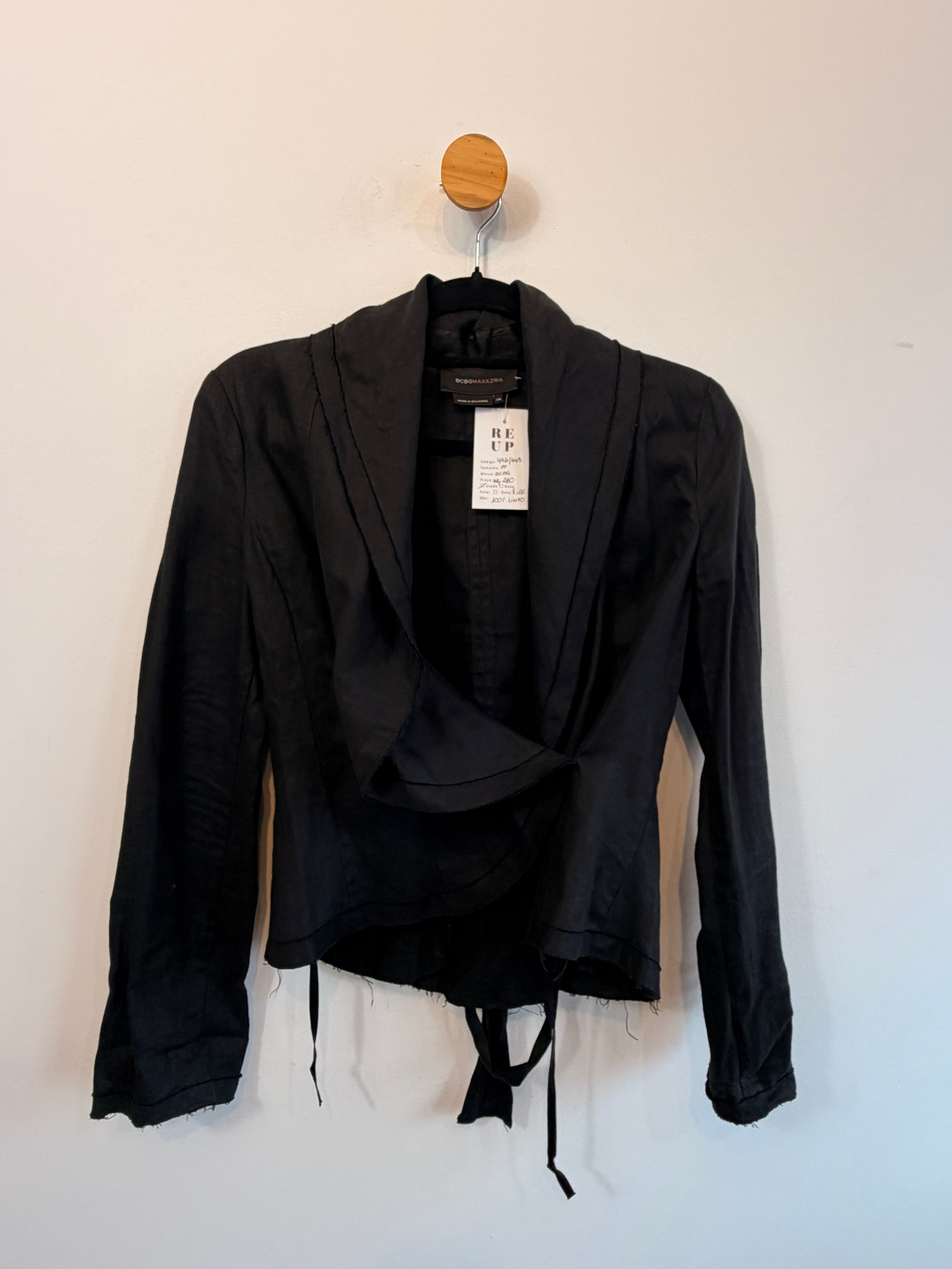 Camisa Preta 100% Linho BCBG
