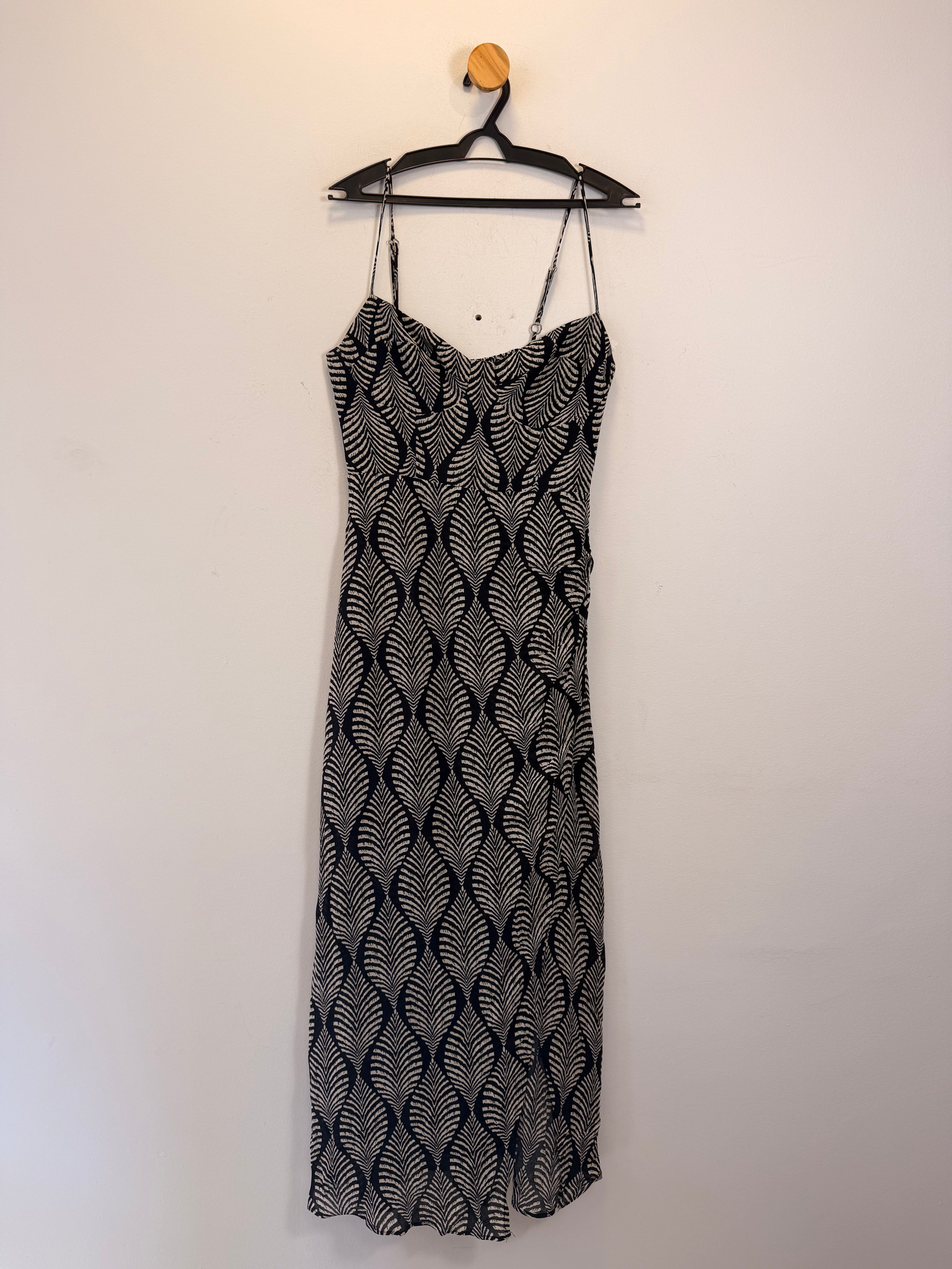 Vestido Preto Estampado Shoulder