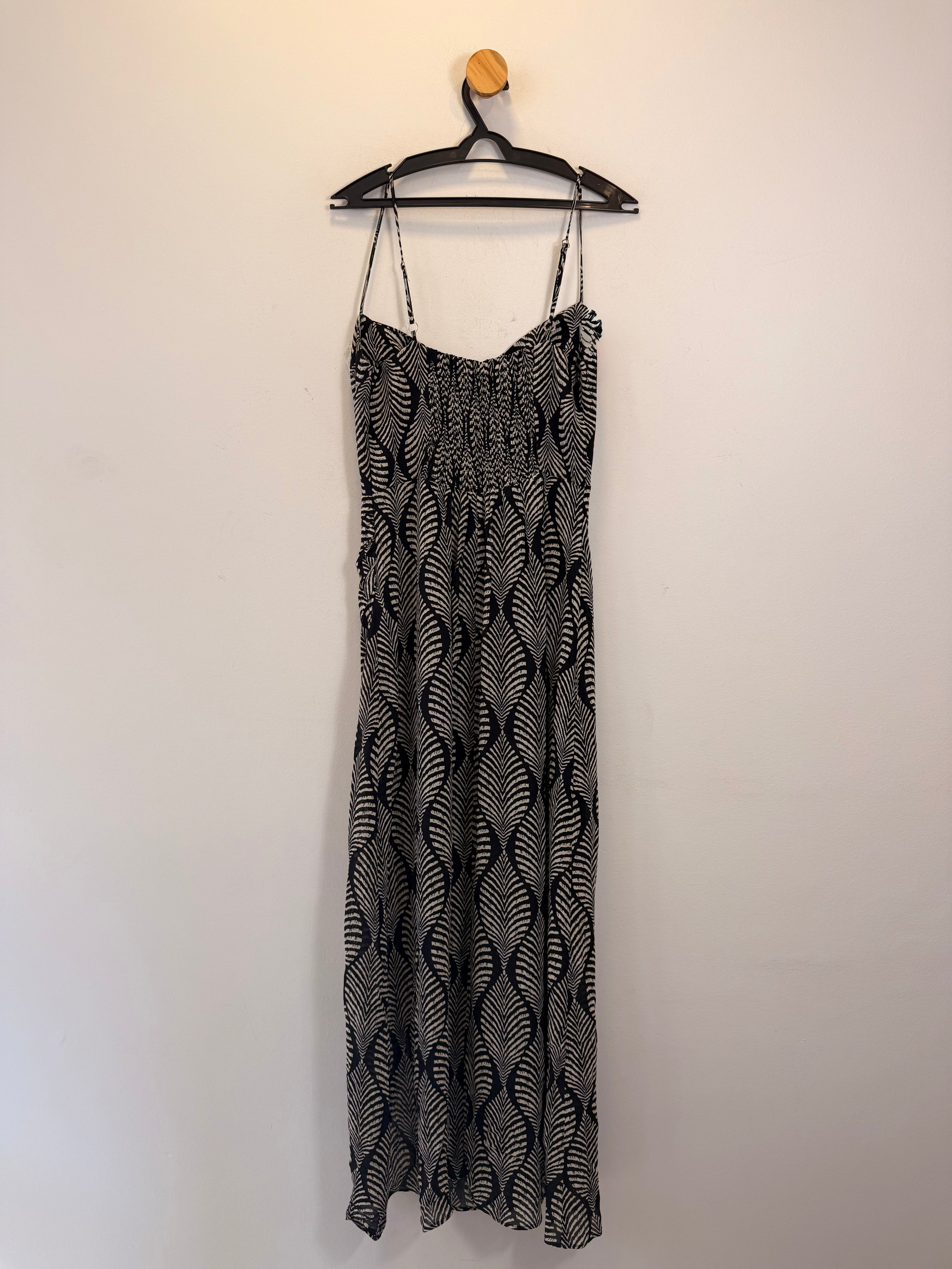 Vestido Preto Estampado Shoulder