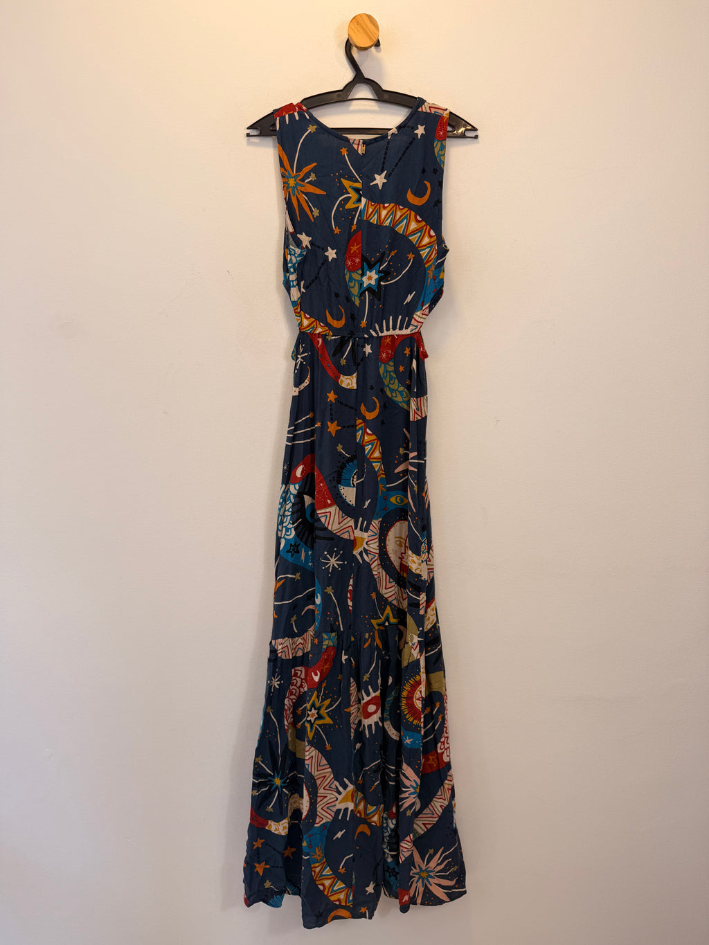 Vestido Azul Estampado Cantão
