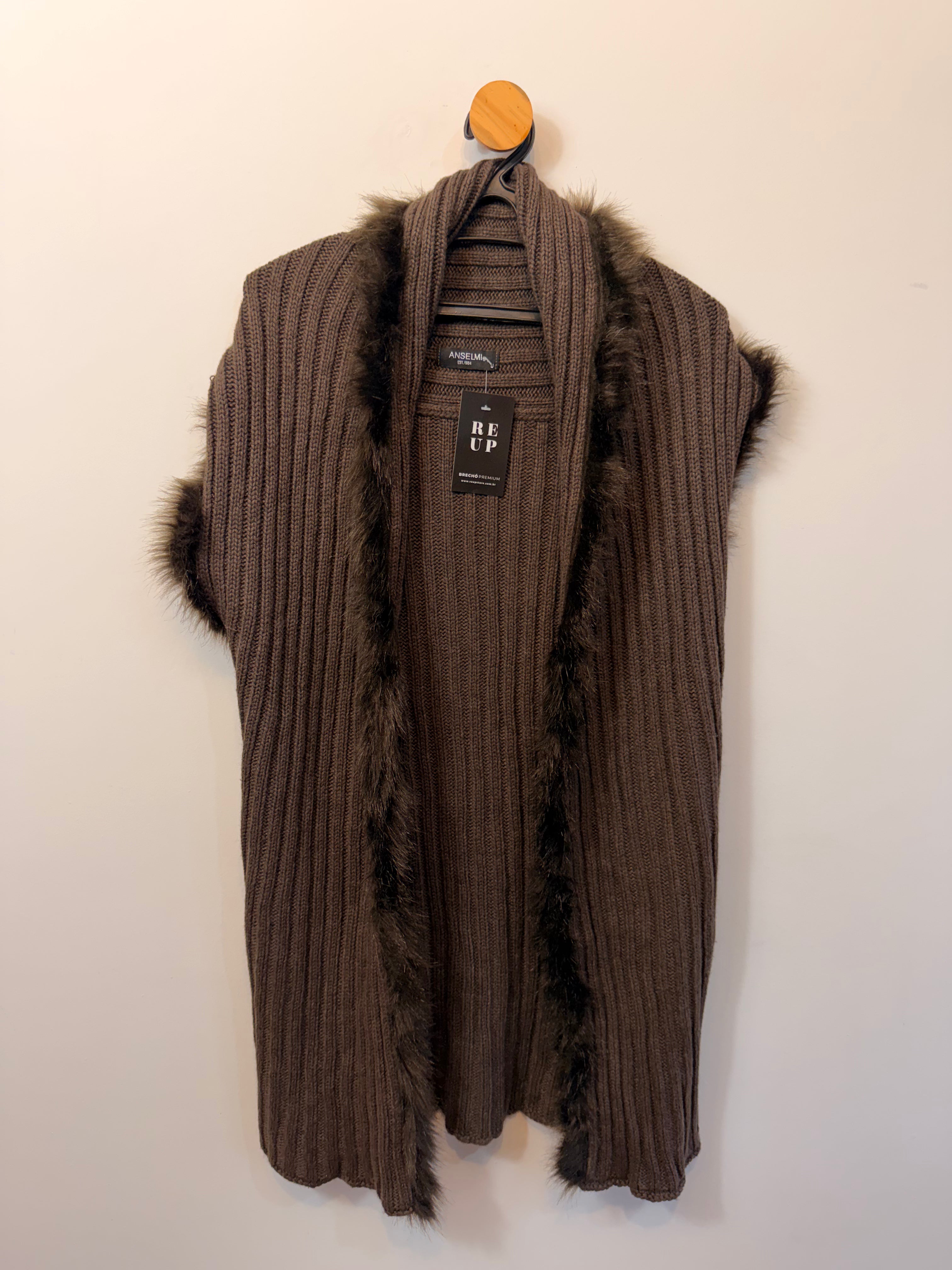Colete de Tricot Marrom Anselmi