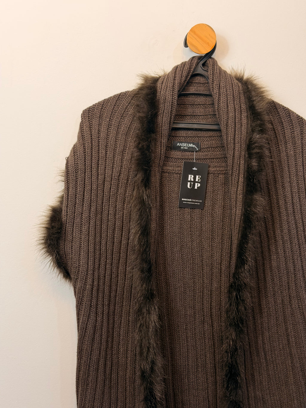 Colete de Tricot Marrom Anselmi