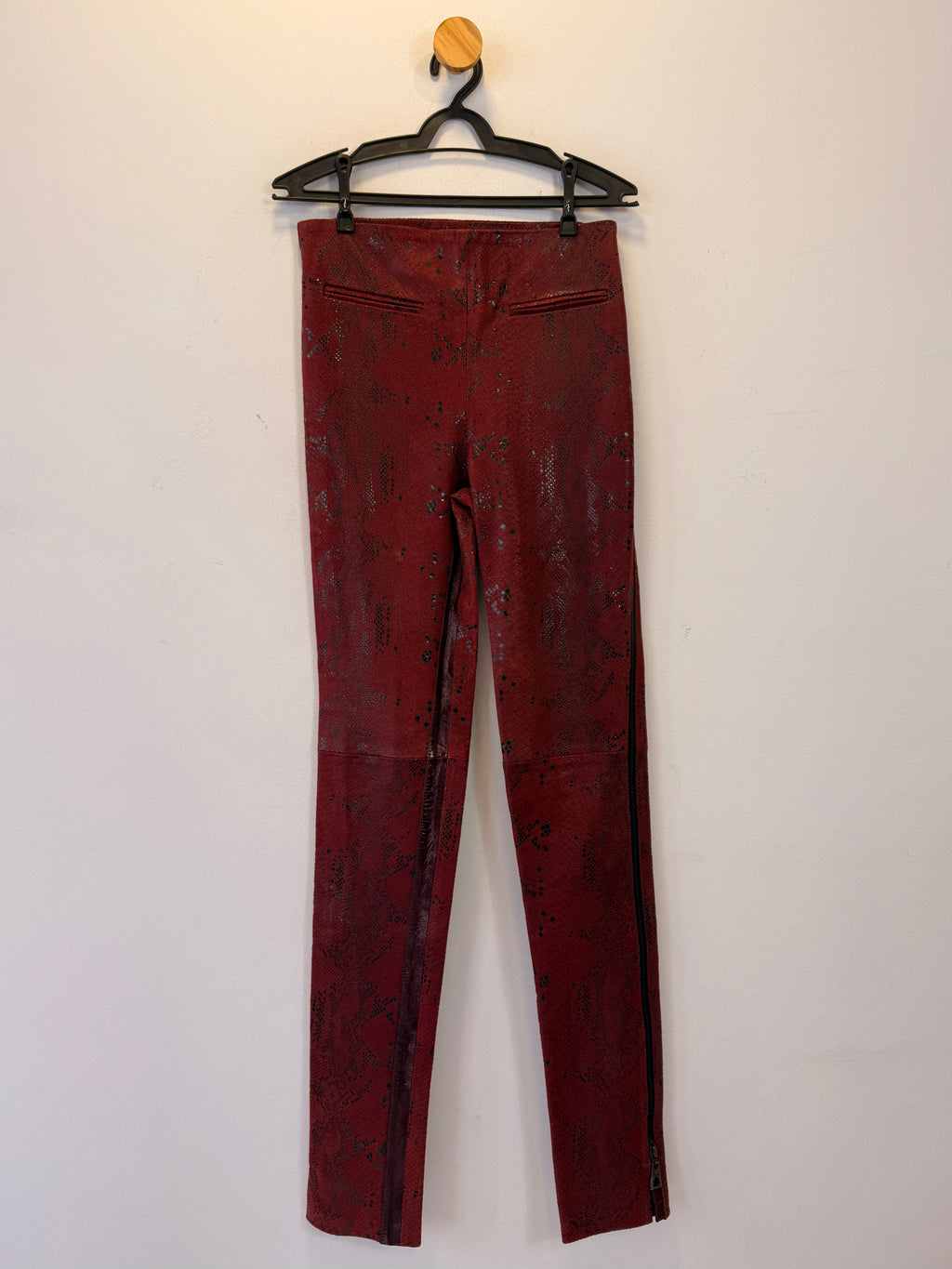 Calça de Couro Vermelha Animale