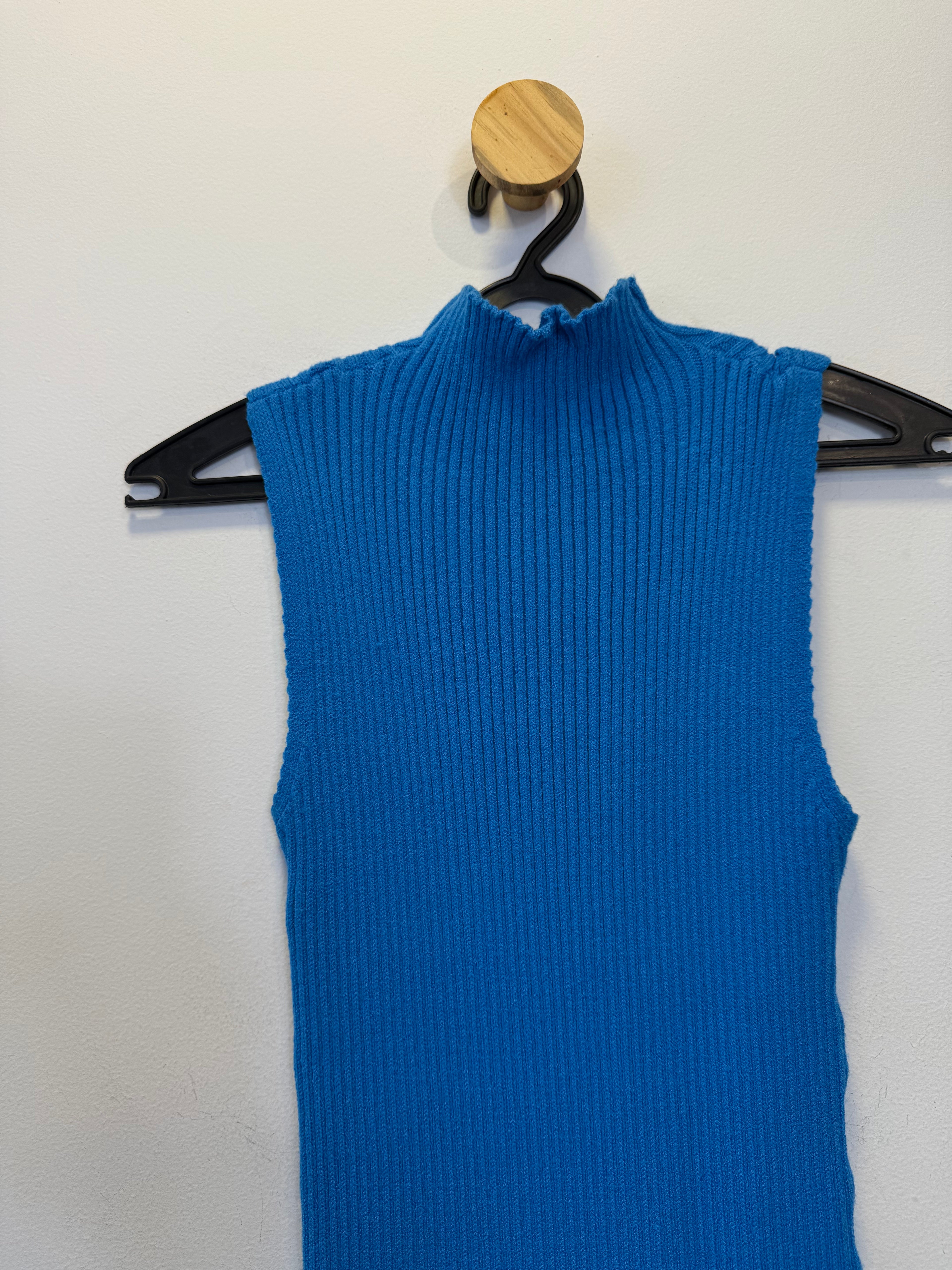 Vestido Canelado Azul Royal