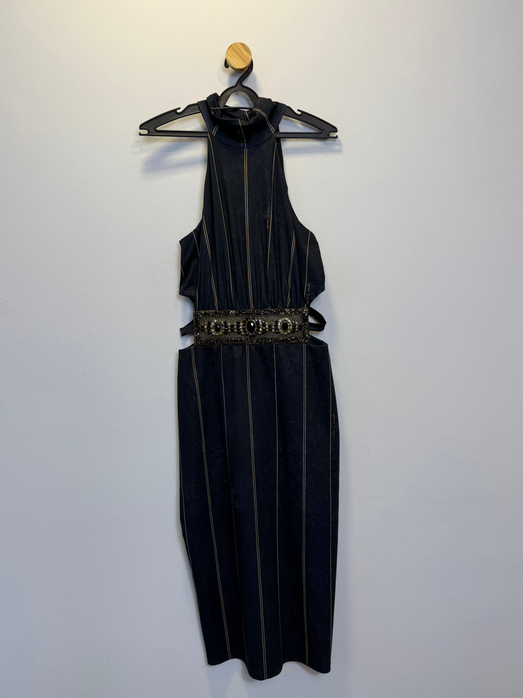 Vestido Tubinho Preto com Dourado