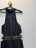 Vestido Tubinho Preto com Dourado