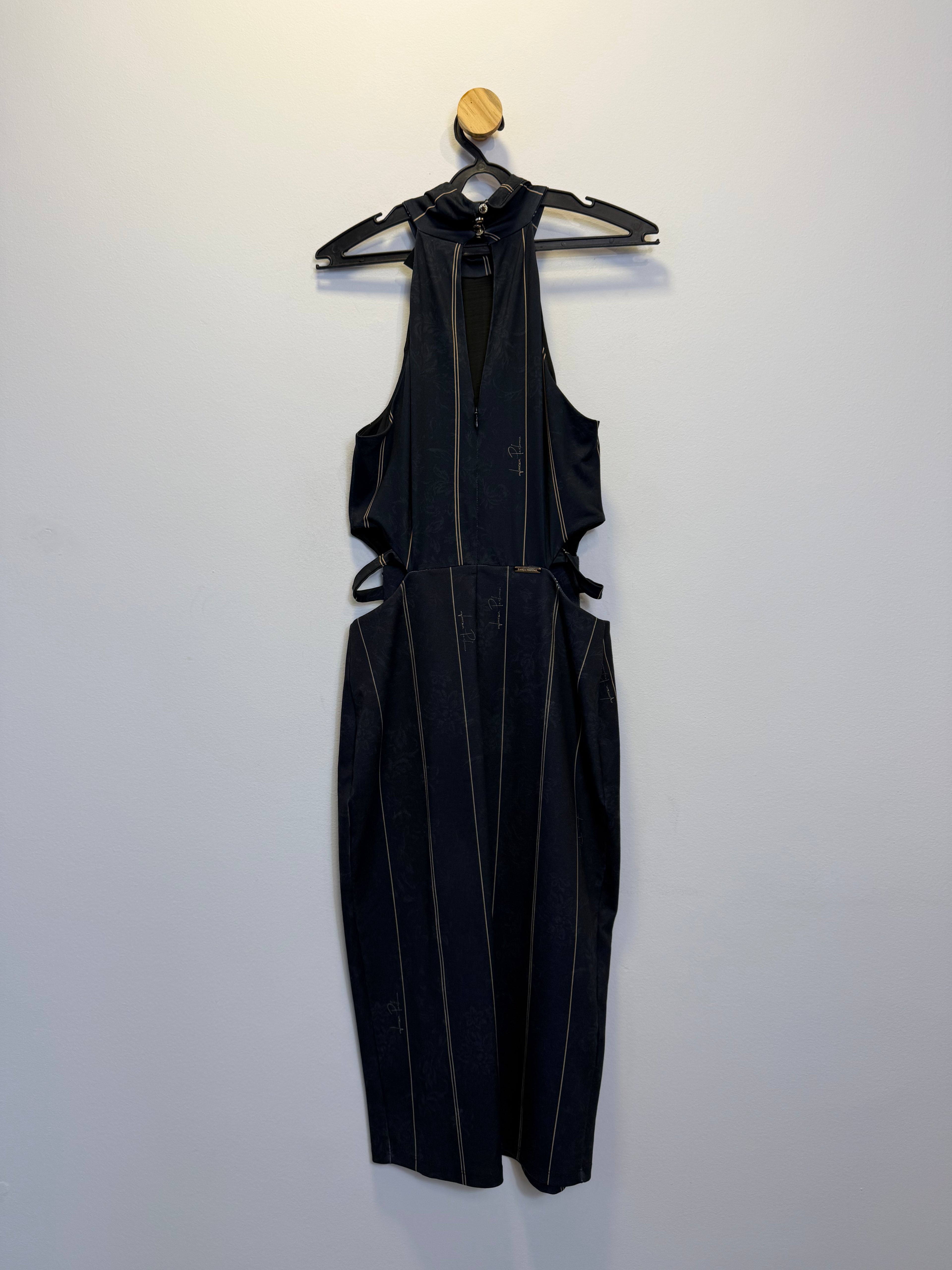 Vestido Tubinho Preto com Dourado