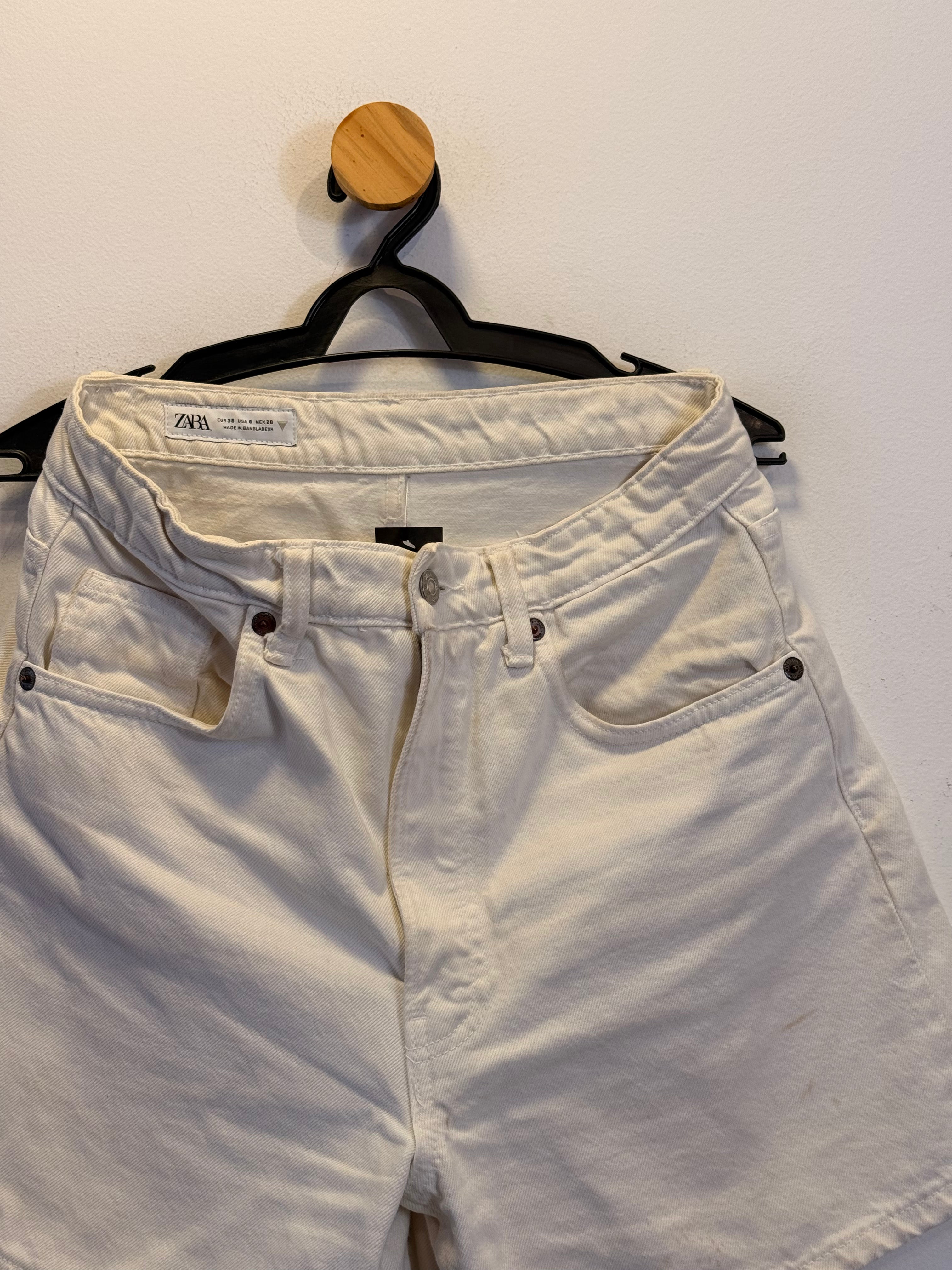 Short Jeans Branco Zara