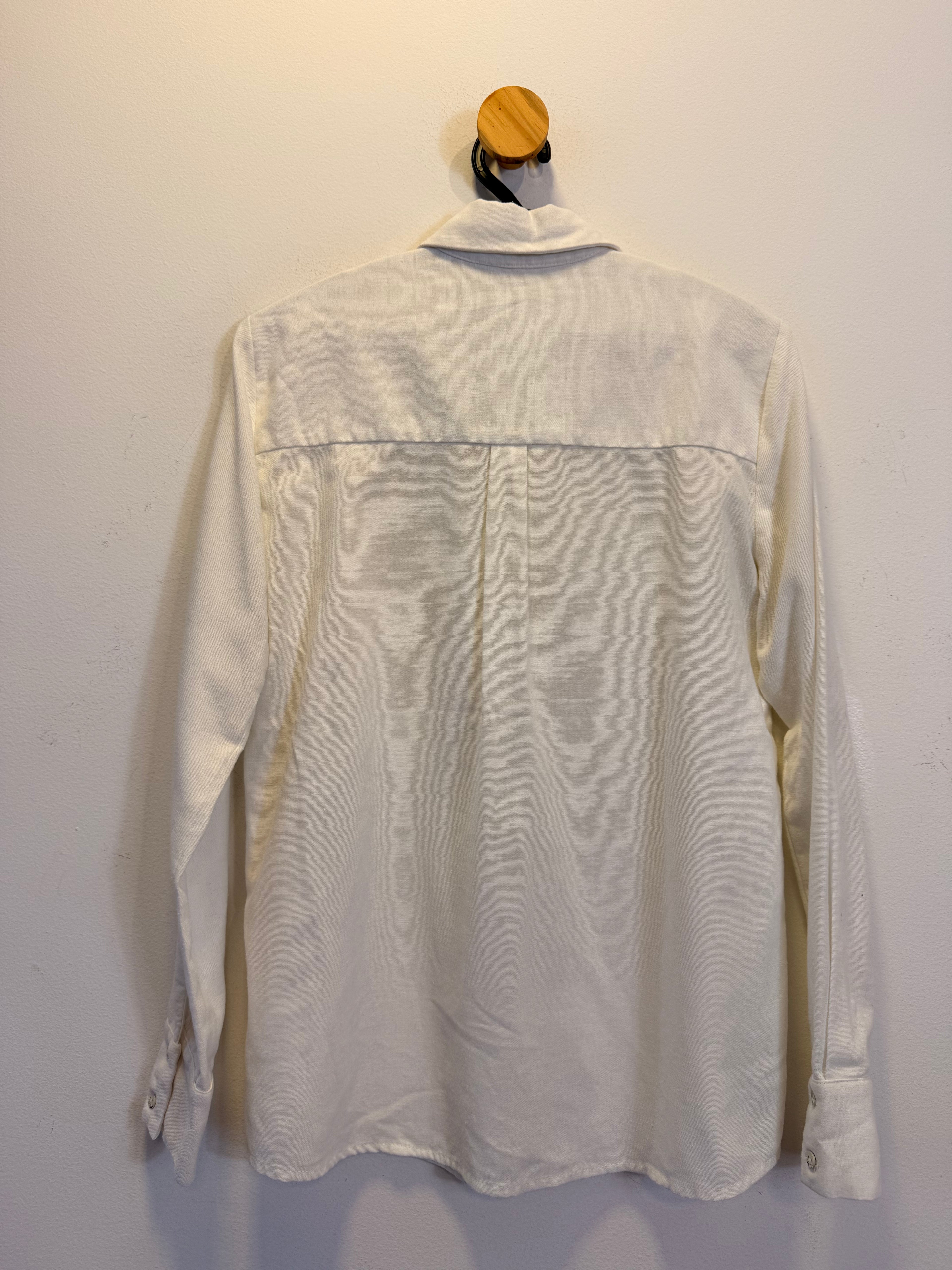 Camisa Branca Sacada com Linho