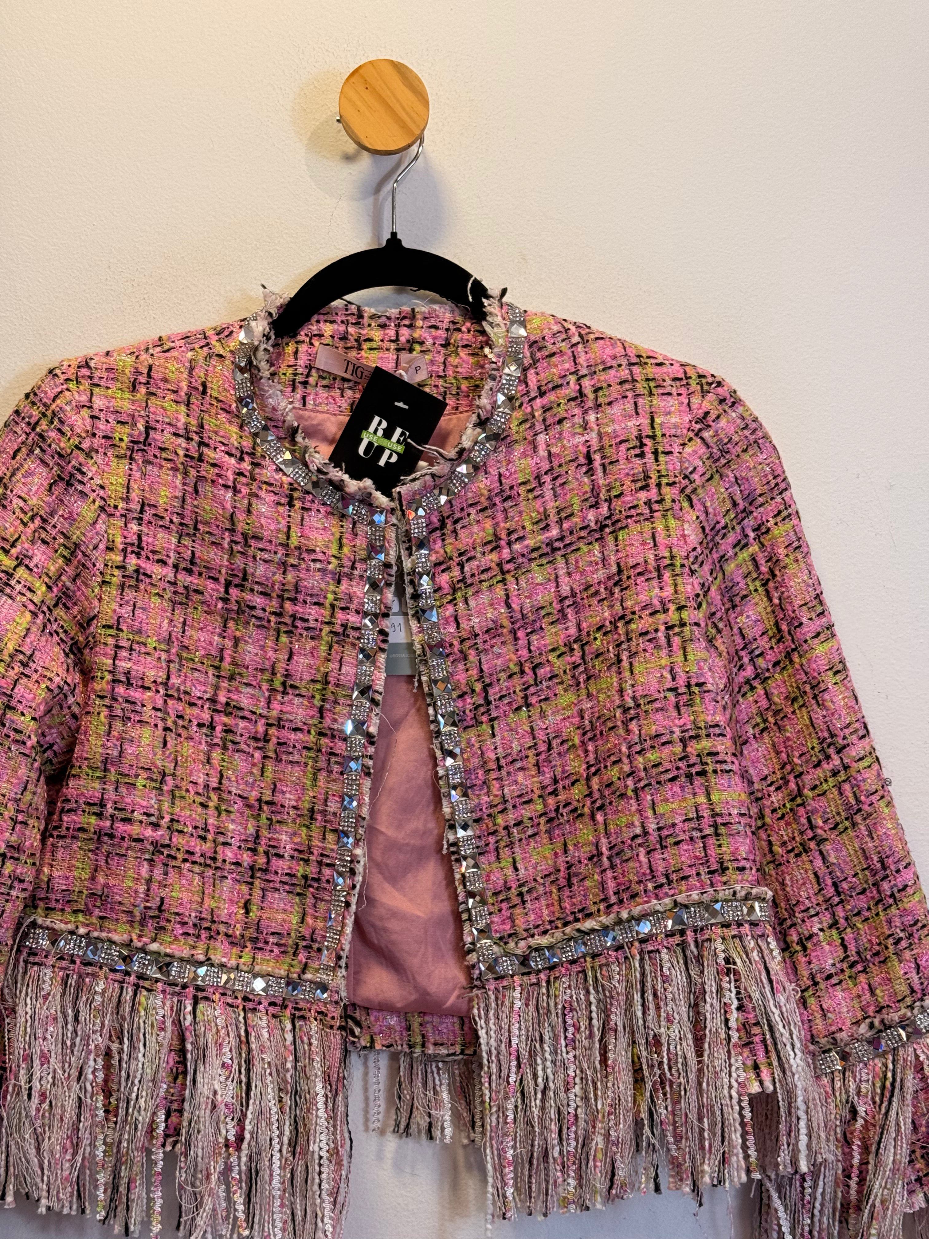 Casaco Cropped Rosa Tig