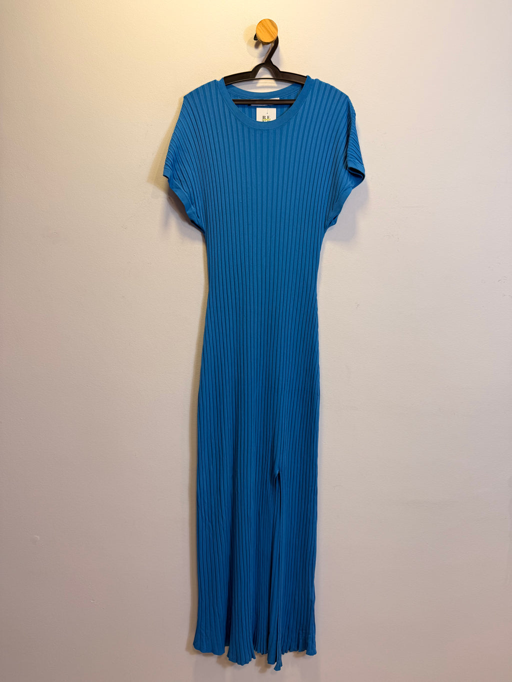 Vestido em Malha Azul Zara