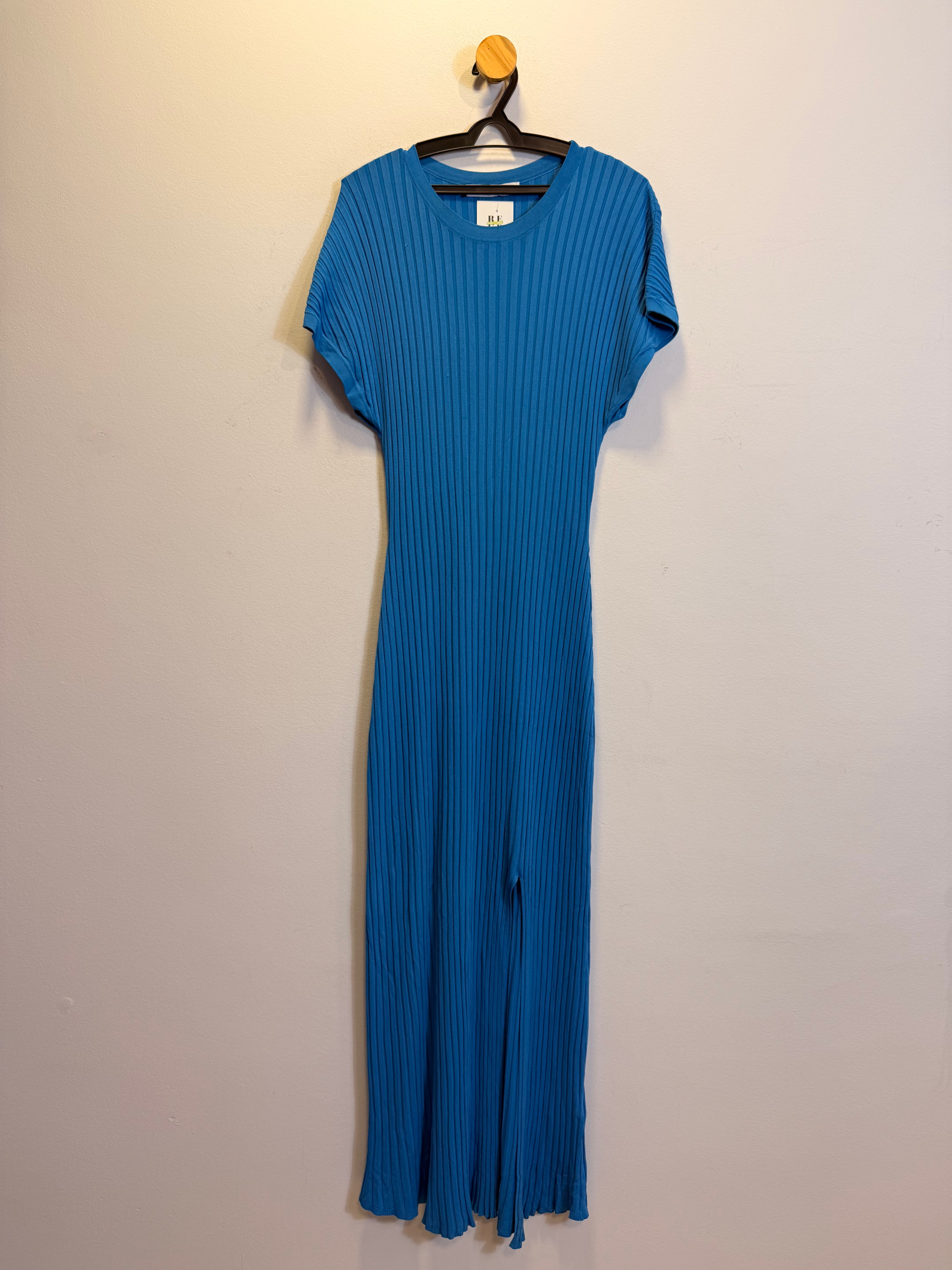Vestido em Malha Azul Zara