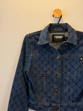 Jaqueta Jeans com Estampa Geometrica