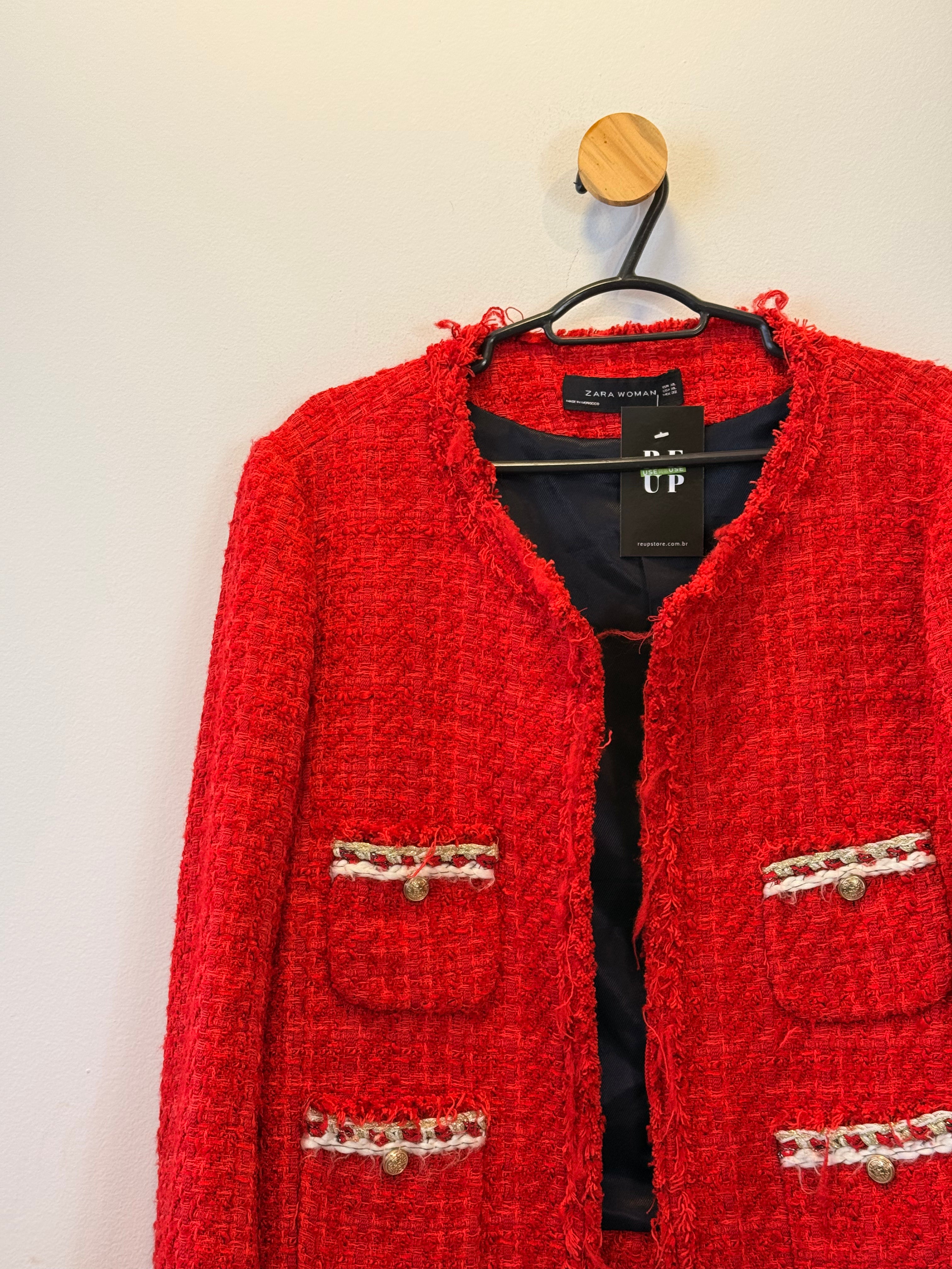 Casaco Tweed Vermelho