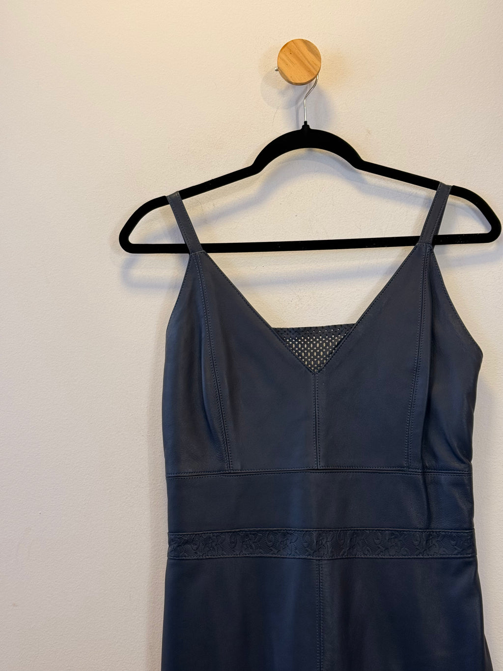 Vestido de Couro Azul