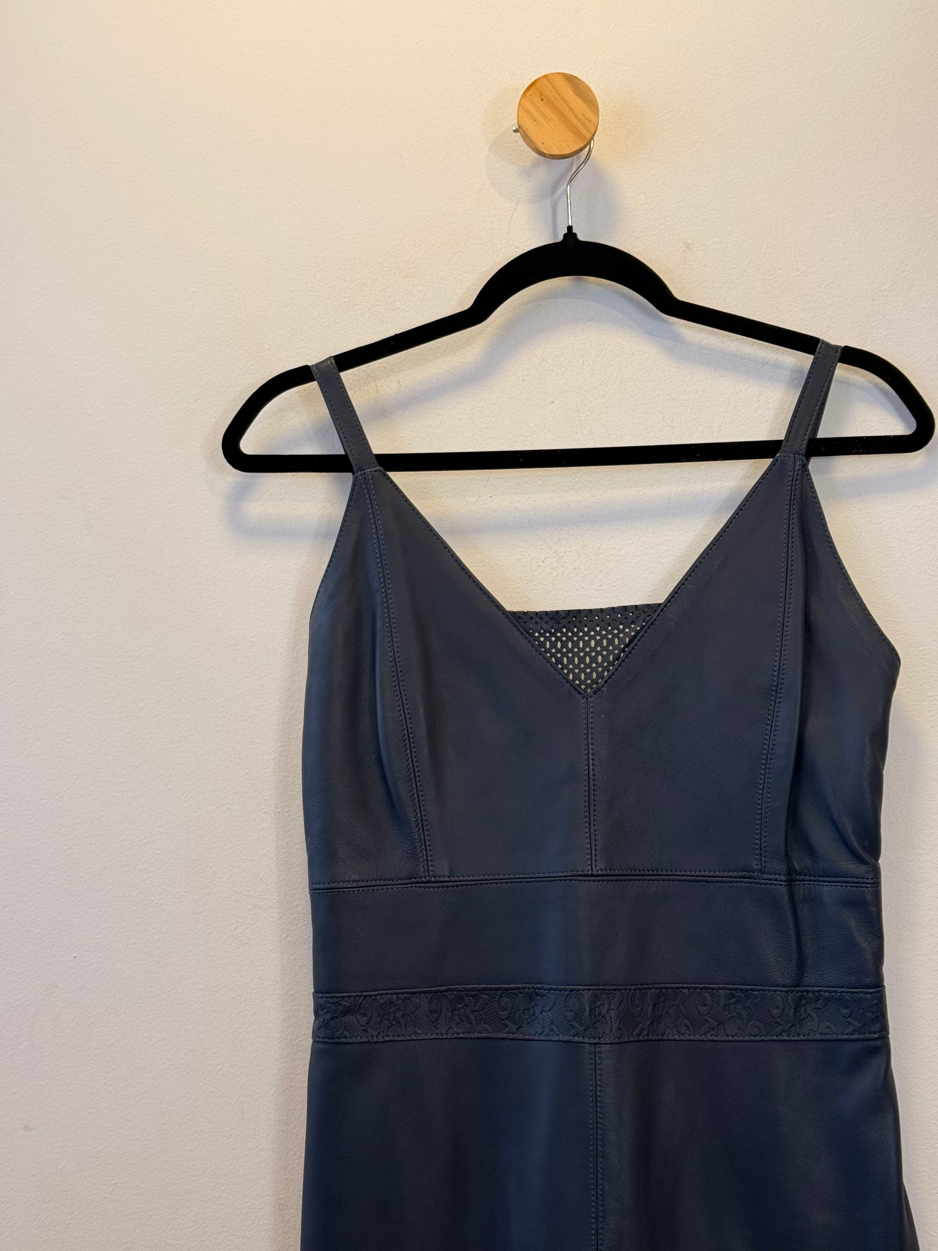 Vestido de Couro Azul