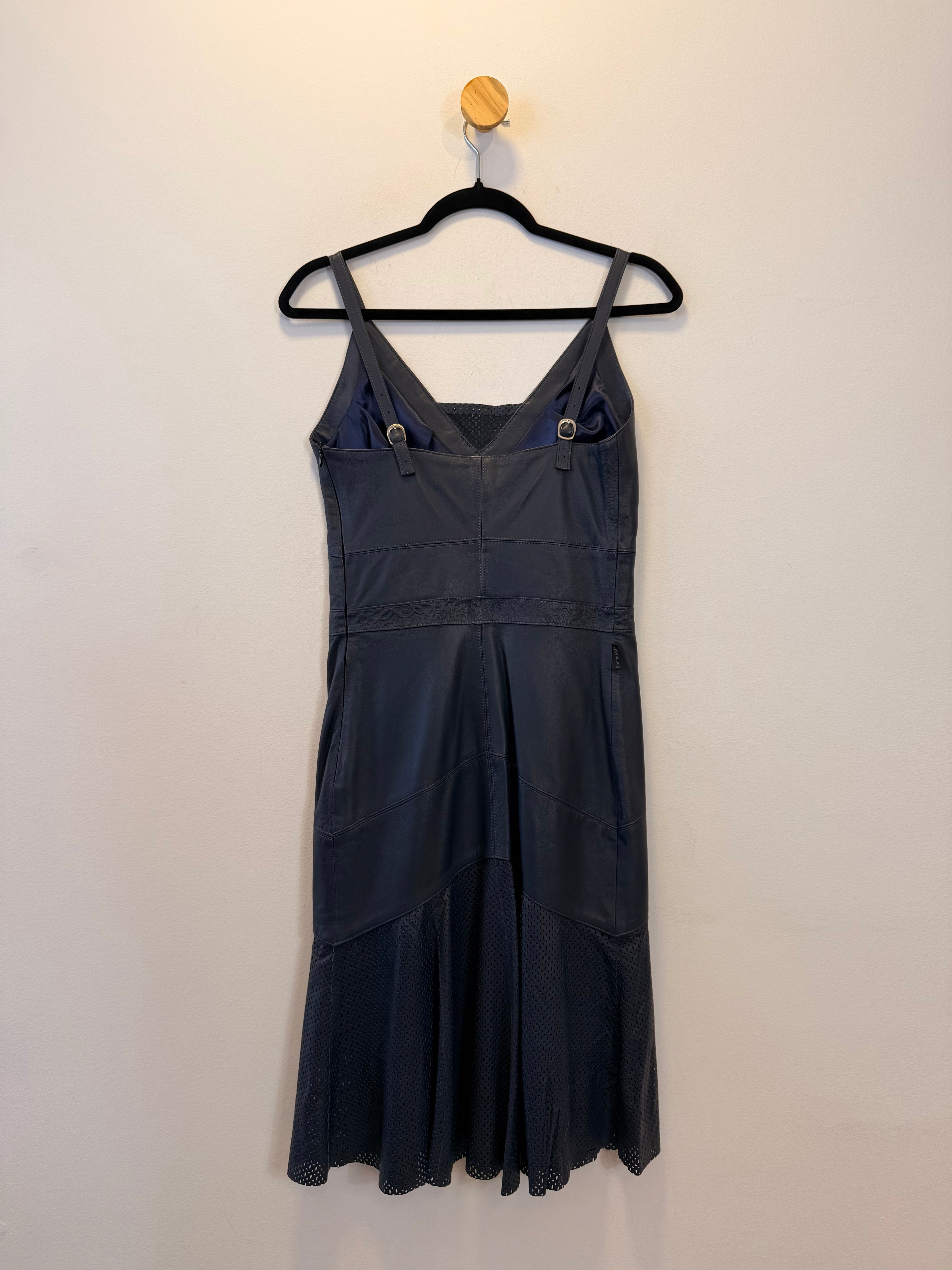 Vestido de Couro Azul