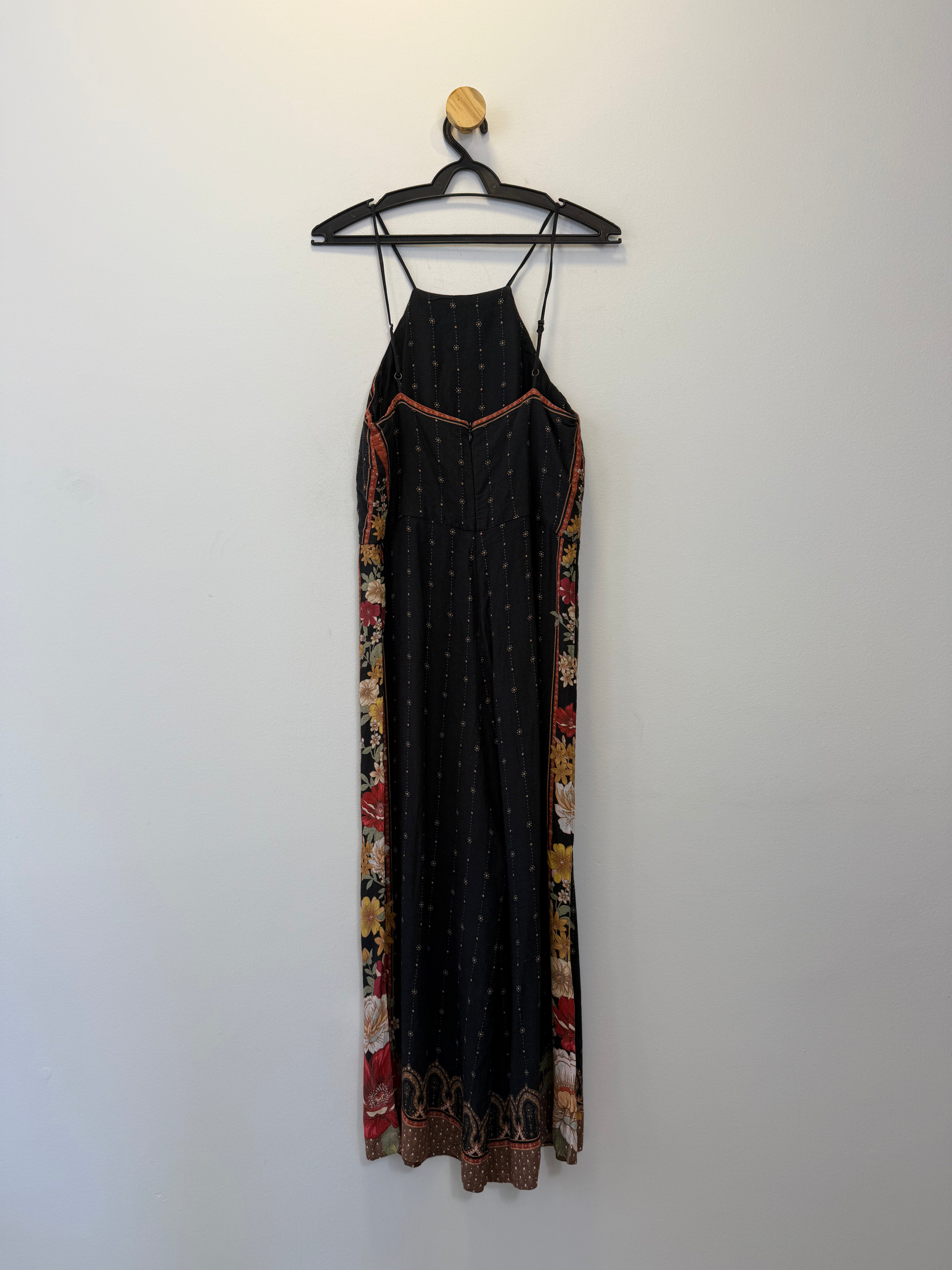 Vestido Longo Preto Estampado