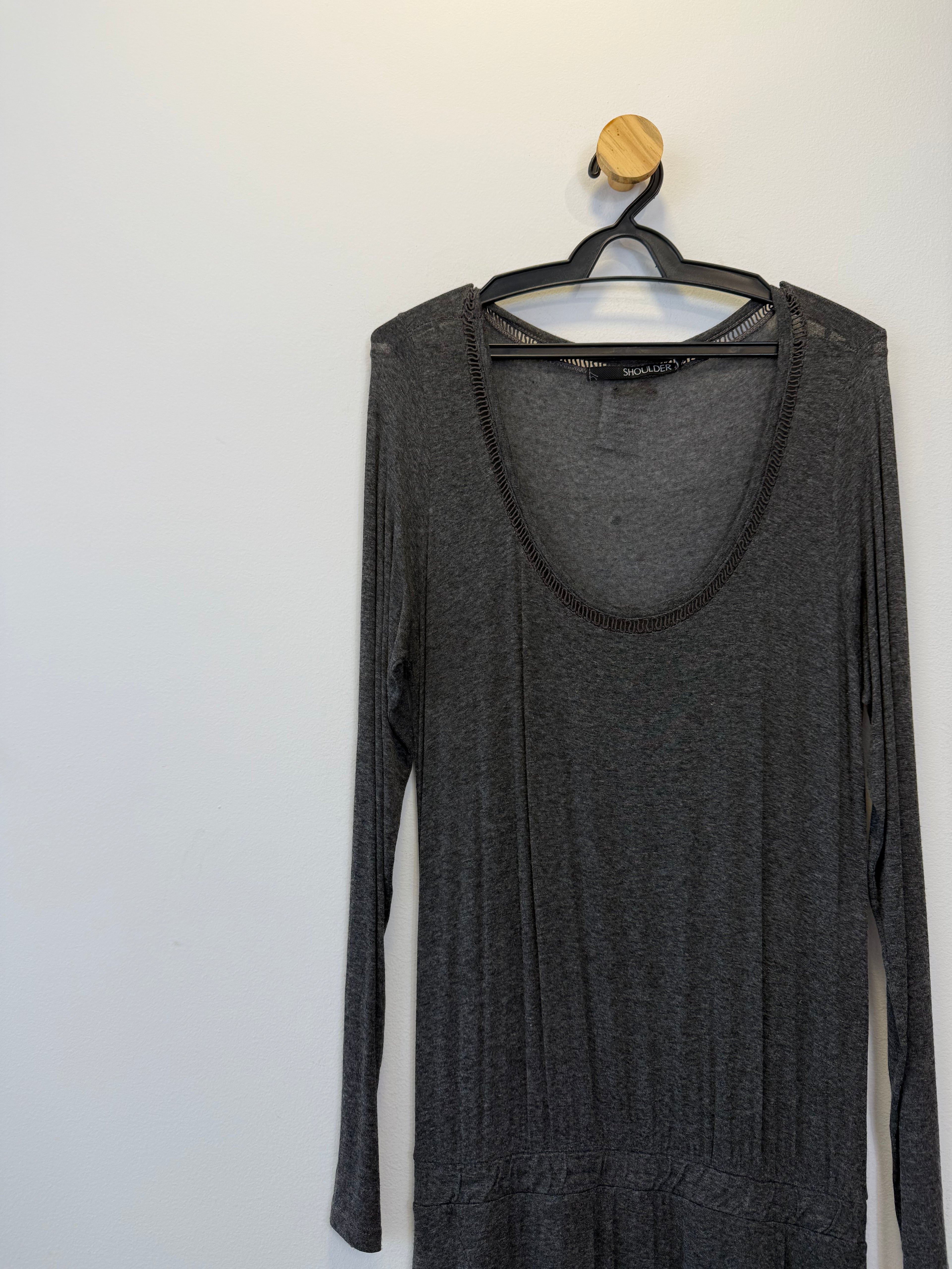 Vestido Longo Cinza Chumbo
