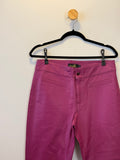 Calça de Couro Rosa