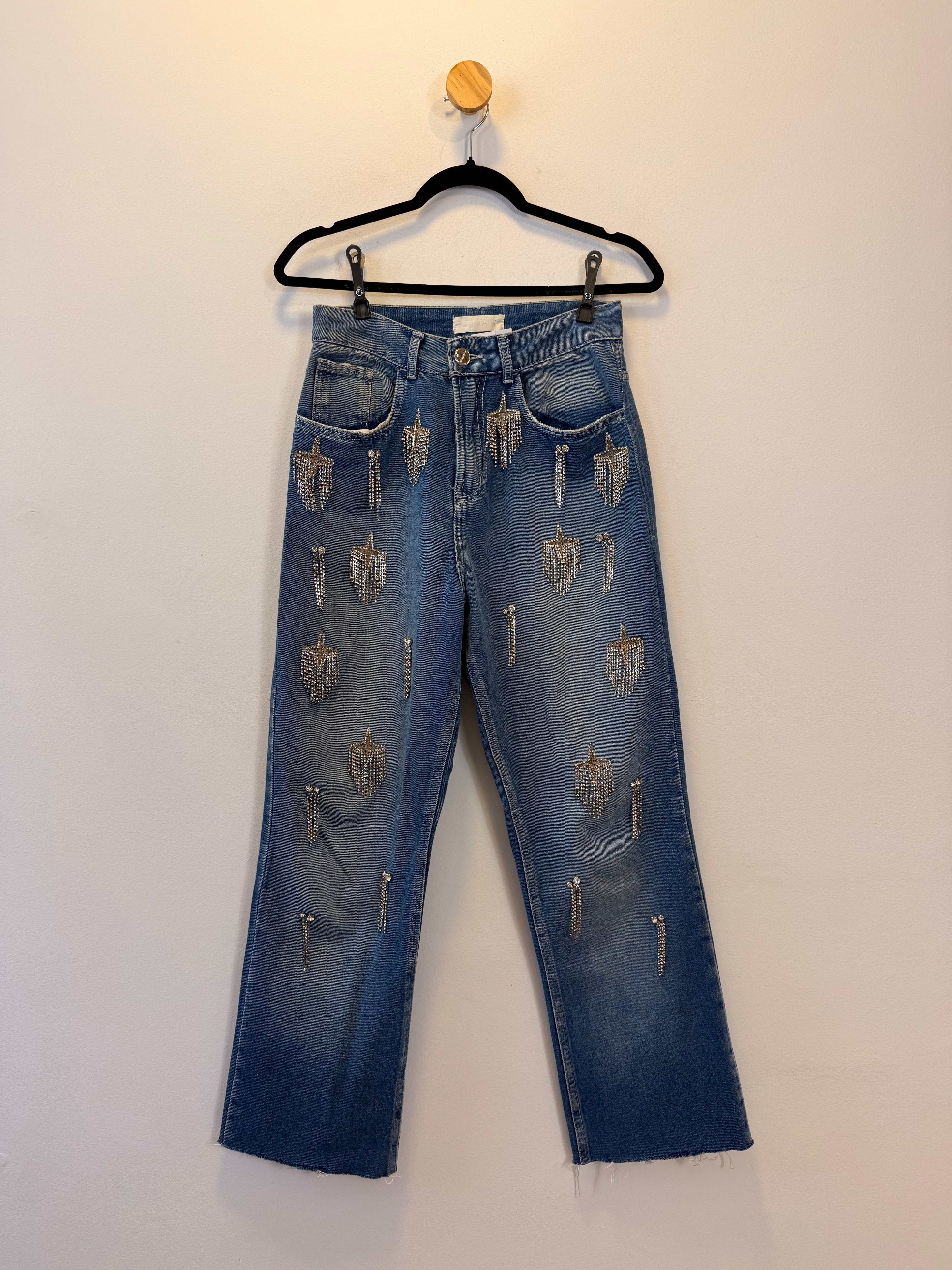Calça Jeans com Strass