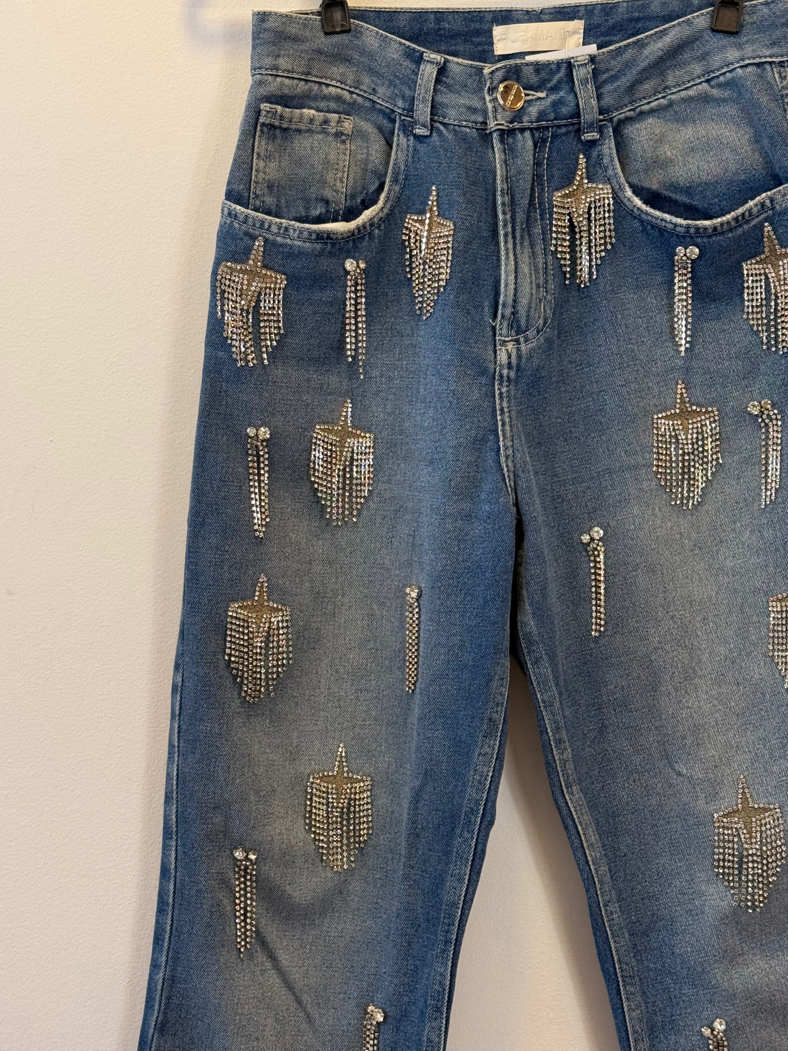 Calça Jeans com Strass