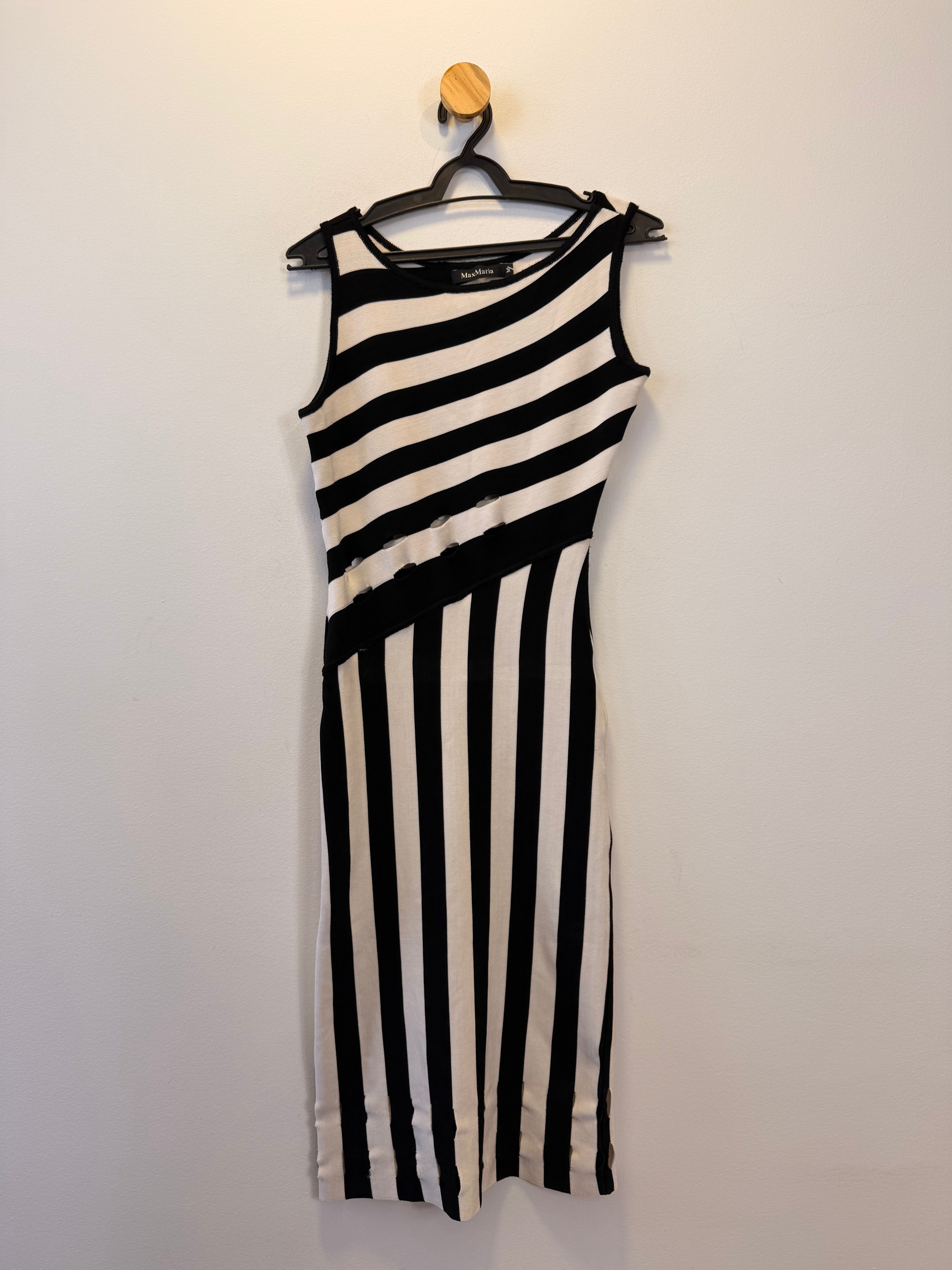 Vestido Listrado Preto e Branco