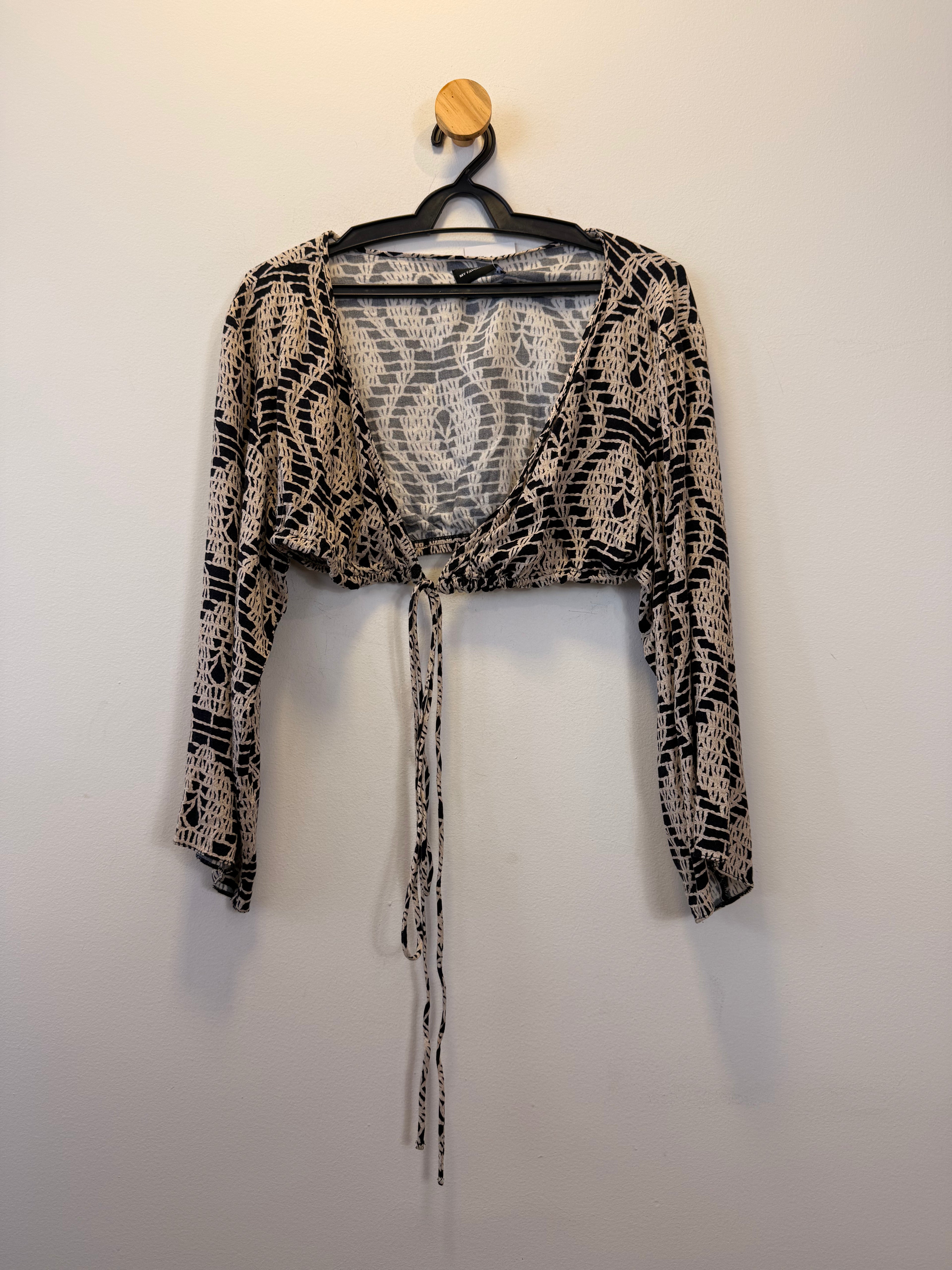 Cropped Manga Longa Estampado