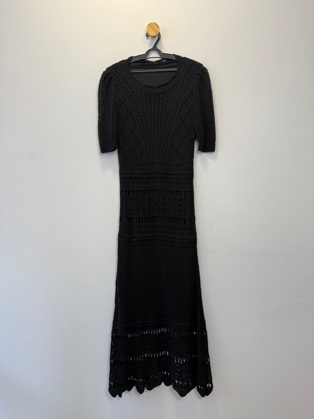 Vestido Longo Crochê Preto