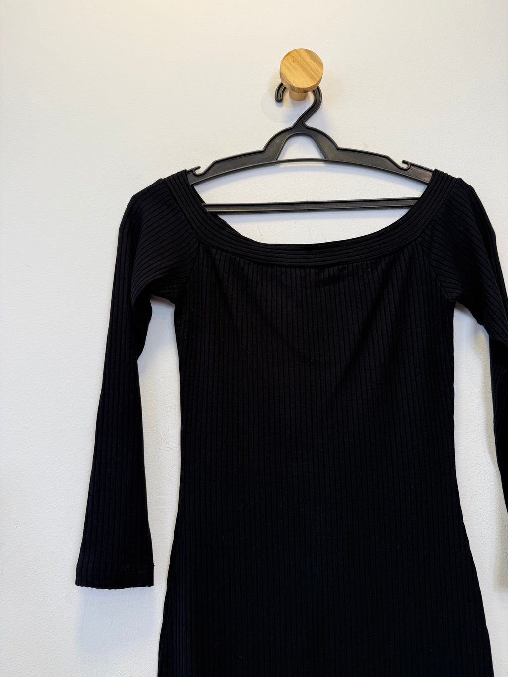 Vestido Canelado Preto