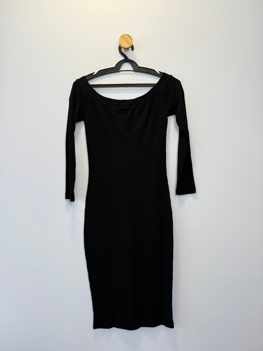 Vestido Canelado Preto
